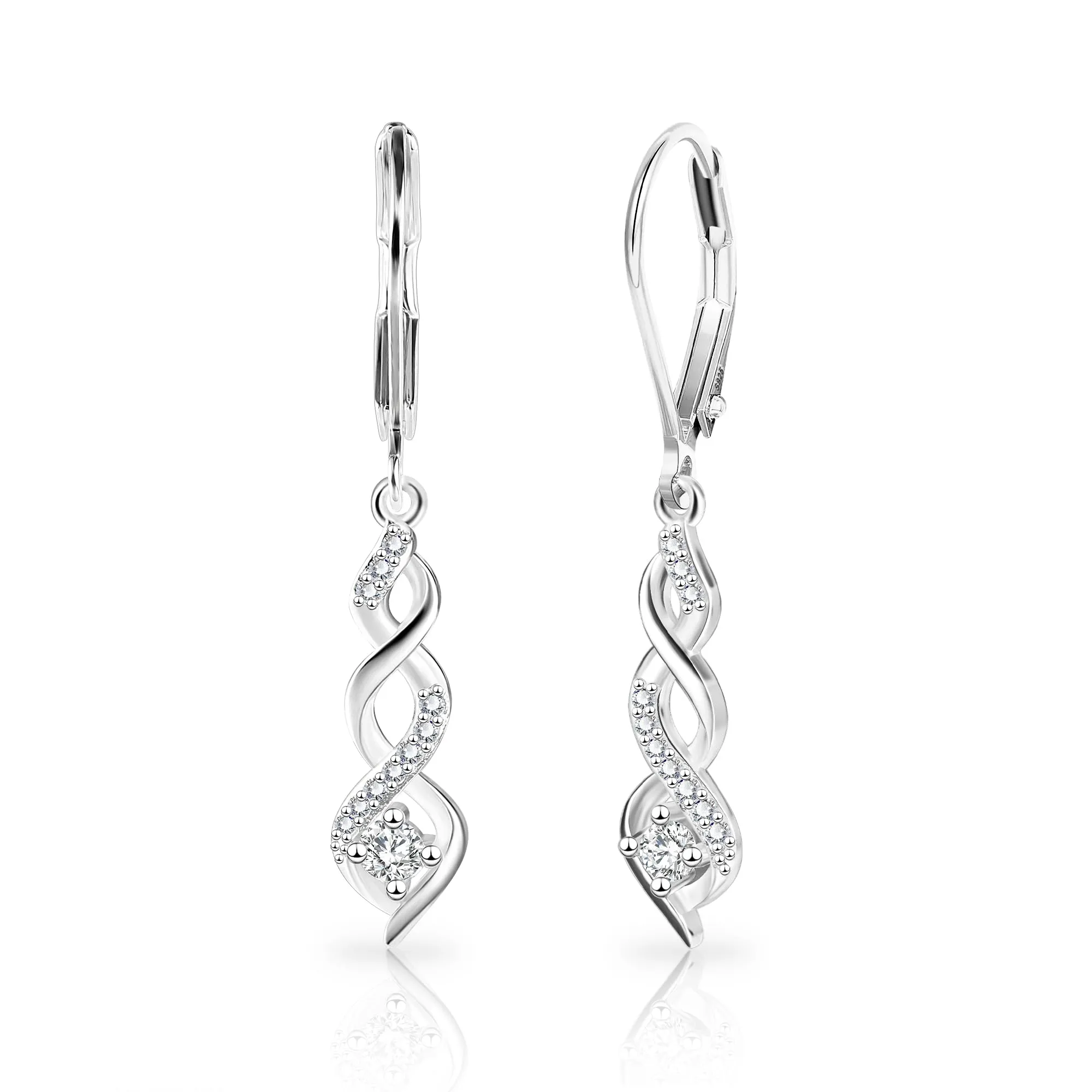 ZephyrHome Orecchini Pendenti Donna in Argento Sterling 925 Design Infinito con Zirconi - immagine 1