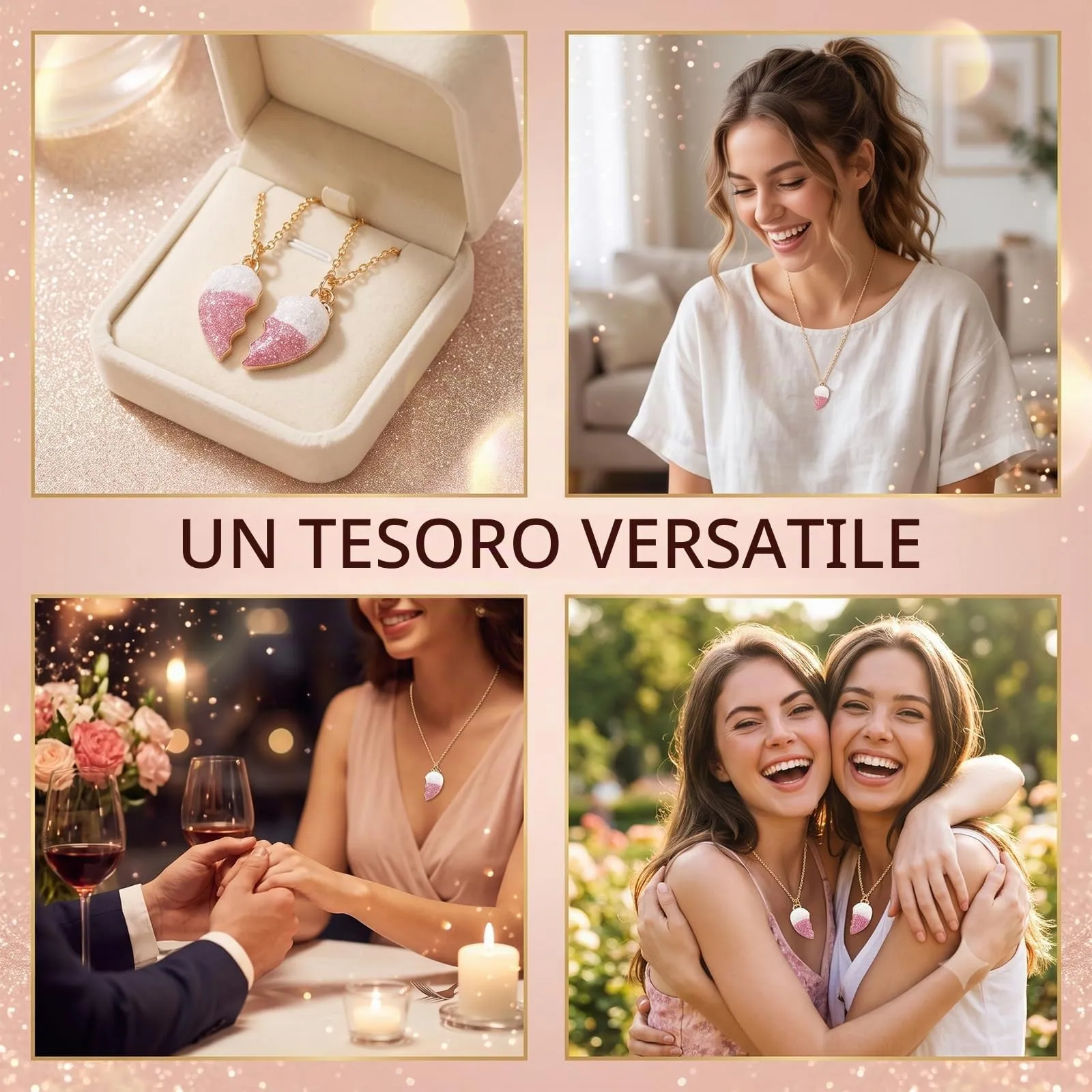 AFCJLTO Collana BFF Cuori Spezzati dell'Amicizia per 2 persone - immagine 5
