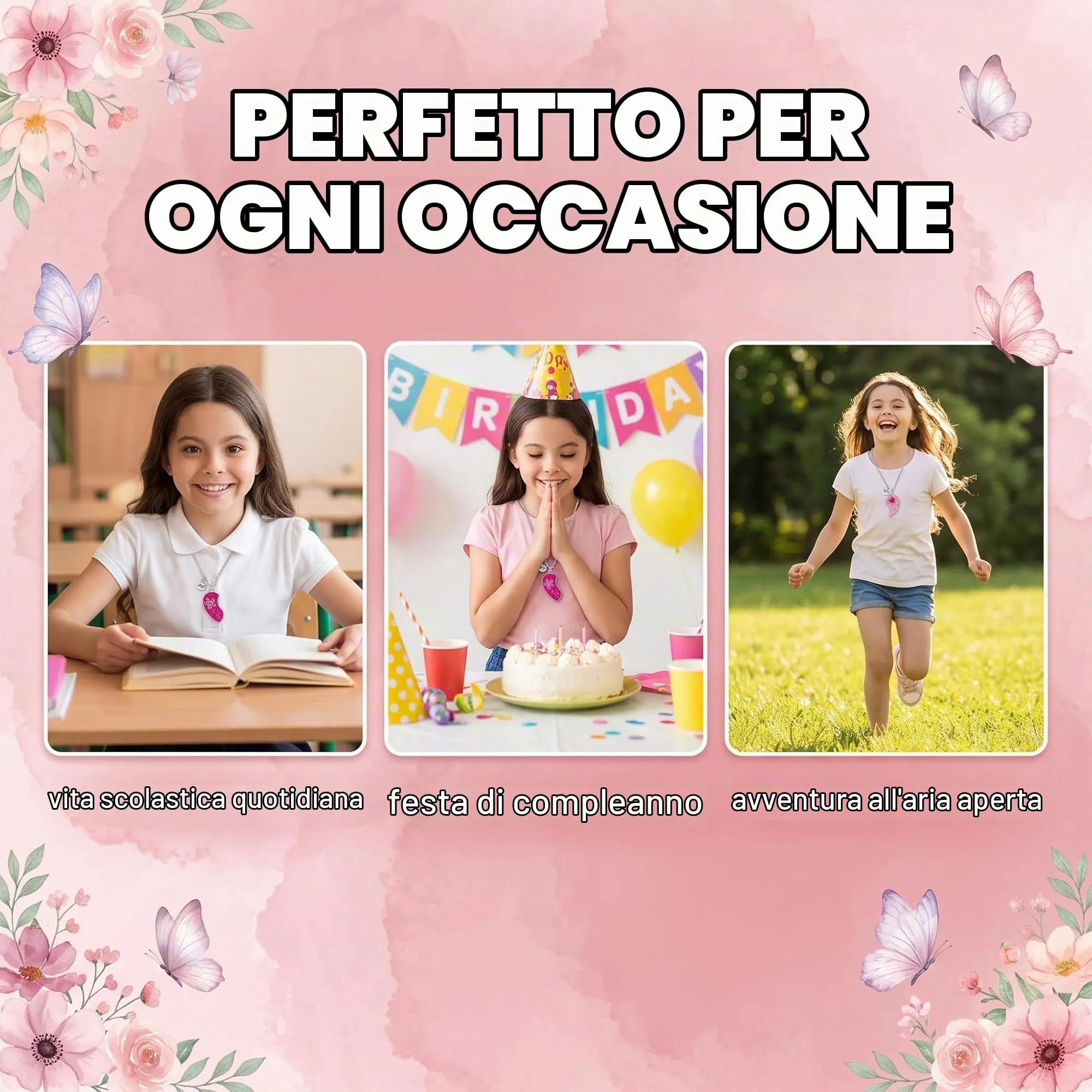 AFCJLTO Collana BFF Cuori Spezzati dell'Amicizia per Bambine e Ragazze - immagine 4