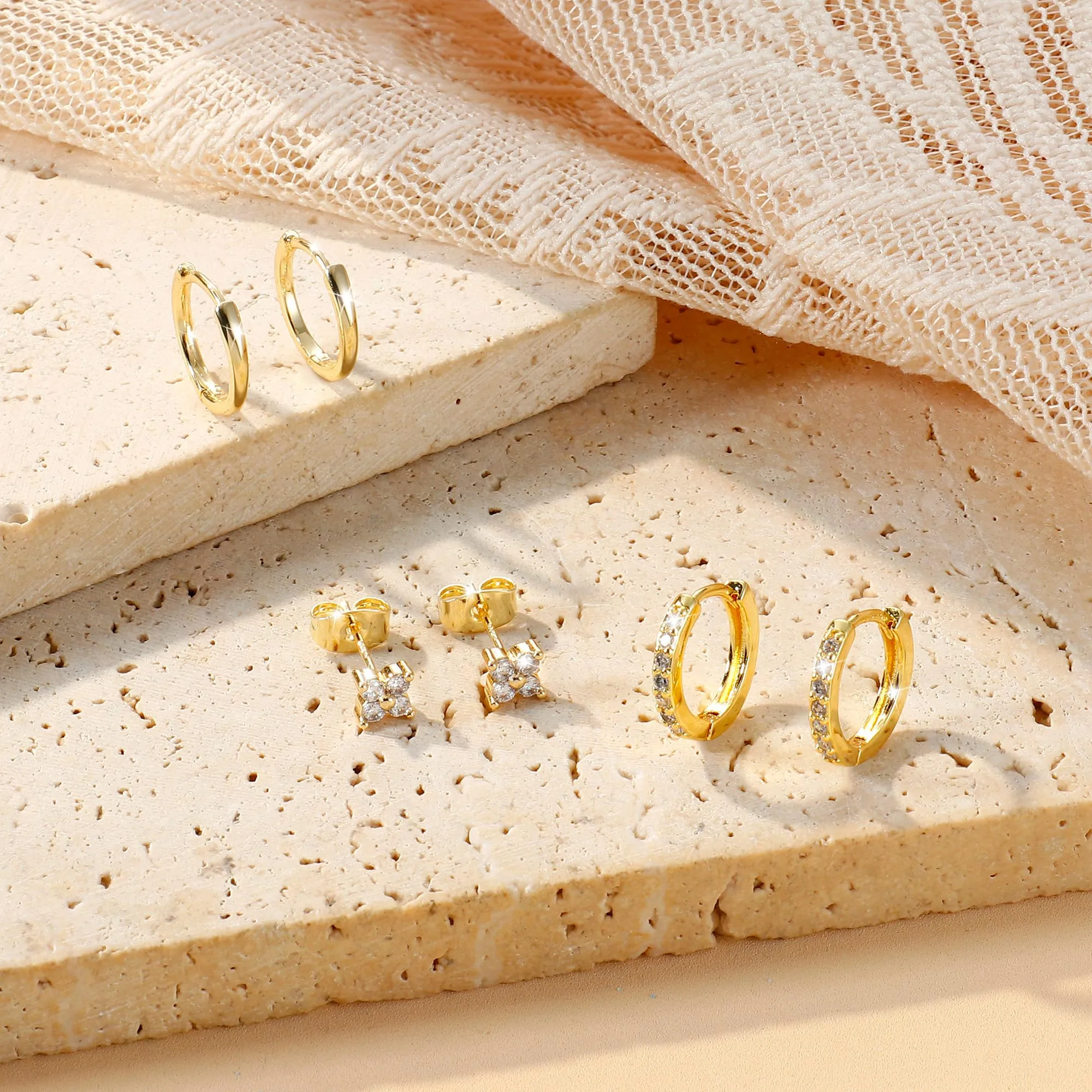 Diamday Orecchini Cerchio Argento 925, Set 3 Paia Anallergici per Piercing Helix, Trago e Cartilagine - immagine 7