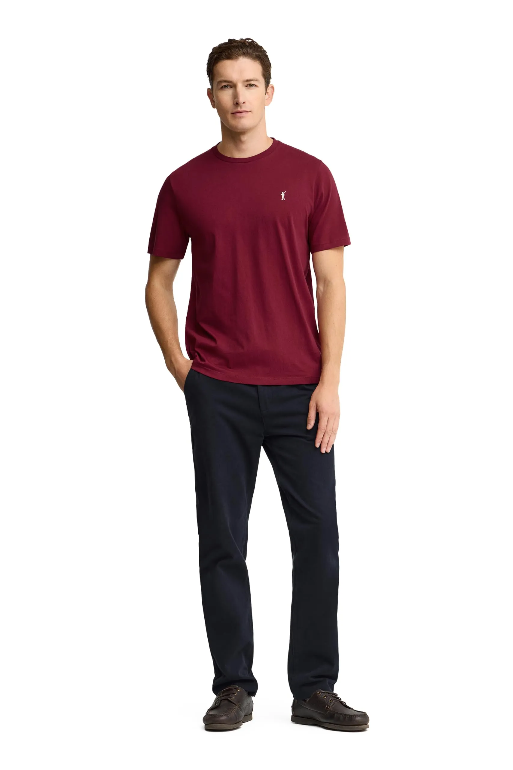 Polo Club Maglietta Basic in Cotone Granata con Logo Ricamato Uomo - immagine 4