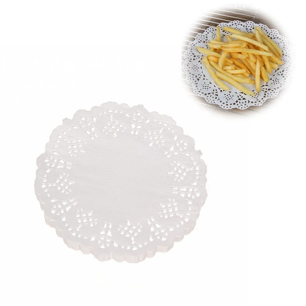 LJFEA Centrini di Carta Rotondi di Pizzo Bianco, 150 Pezzi, 3,5 Pollici - immagine 1