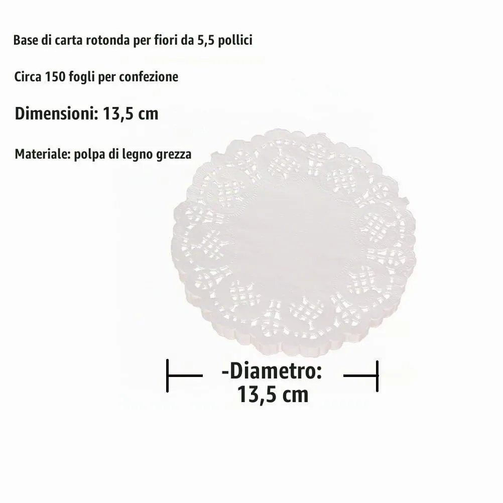 LJFEA Centrini di Carta Rotondi di Pizzo Bianco, 150 Pezzi, 3,5 Pollici - immagine 4