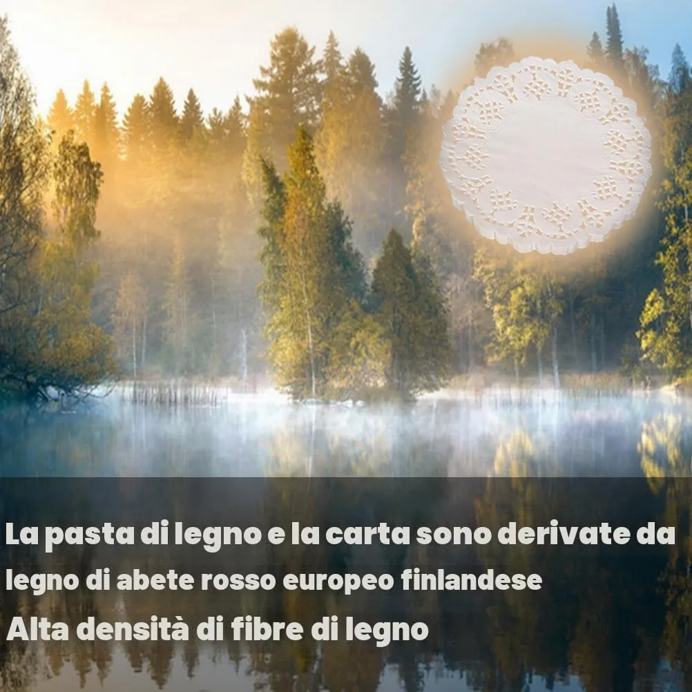 LJFEA Centrini di Carta Rotondi di Pizzo Bianco, 150 Pezzi, 3,5 Pollici - immagine 7