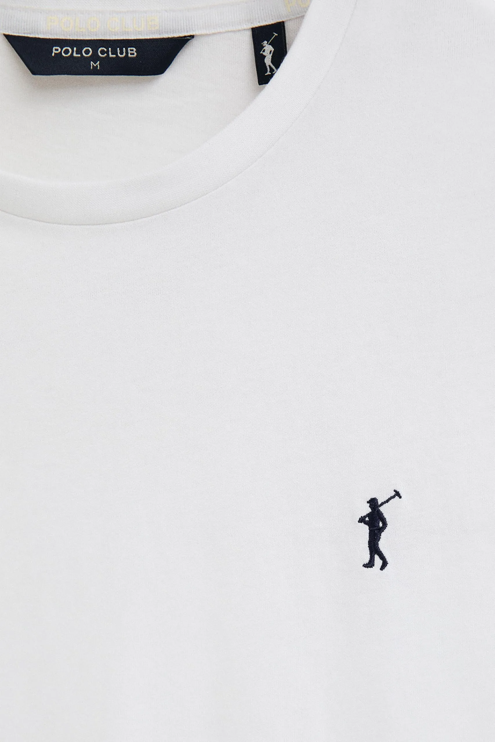 Polo Club Maglietta Basic Bianca in Cotone con Logo Ricamato Uomo - immagine 5