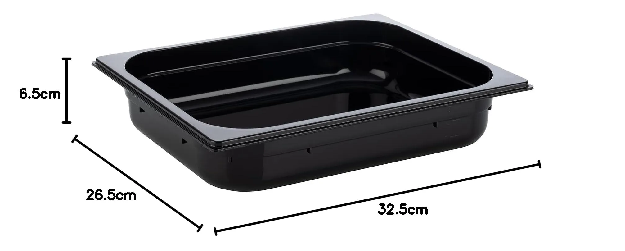 APS 82064 GN 1/2 Contenitore Gastronorm in policarbonato, 325 x 265 x 65 mm, 3,9 litri, nero - immagine 9