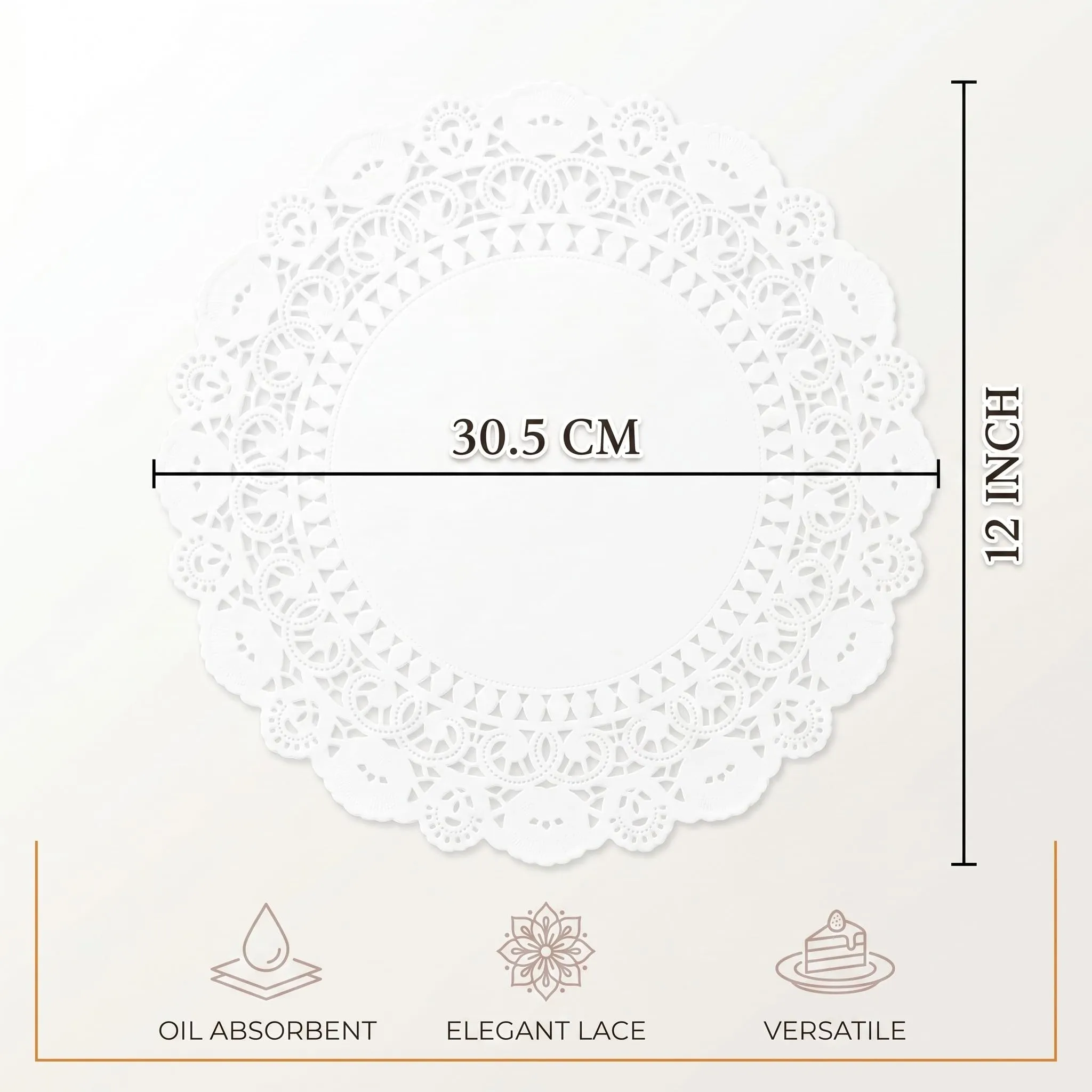 KOLZEMV Tovagliette Rotonde in Carta per Torte, 30,5 cm, 50 Pezzi - immagine 2