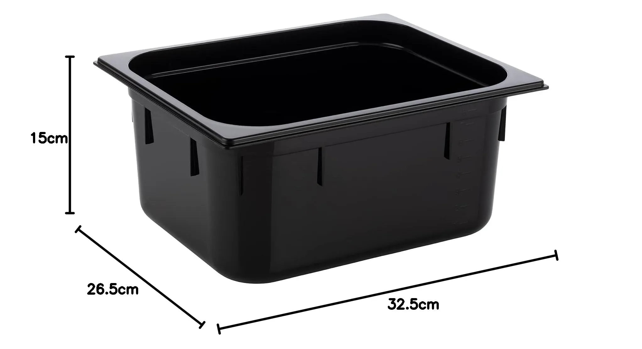 APS 82066 Contenitore Gastronorm GN 1/2 in Policarbonato 325 x 265 x 150 mm, 8,9 Litri, Nero - immagine 9