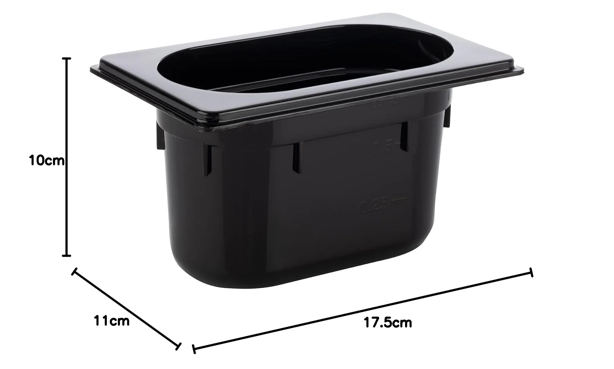 APS 82081 Contenitore Gastronorm GN 1/9 in Policarbonato, 176 x 108 x 100 mm, 1 Litro, Nero - immagine 9