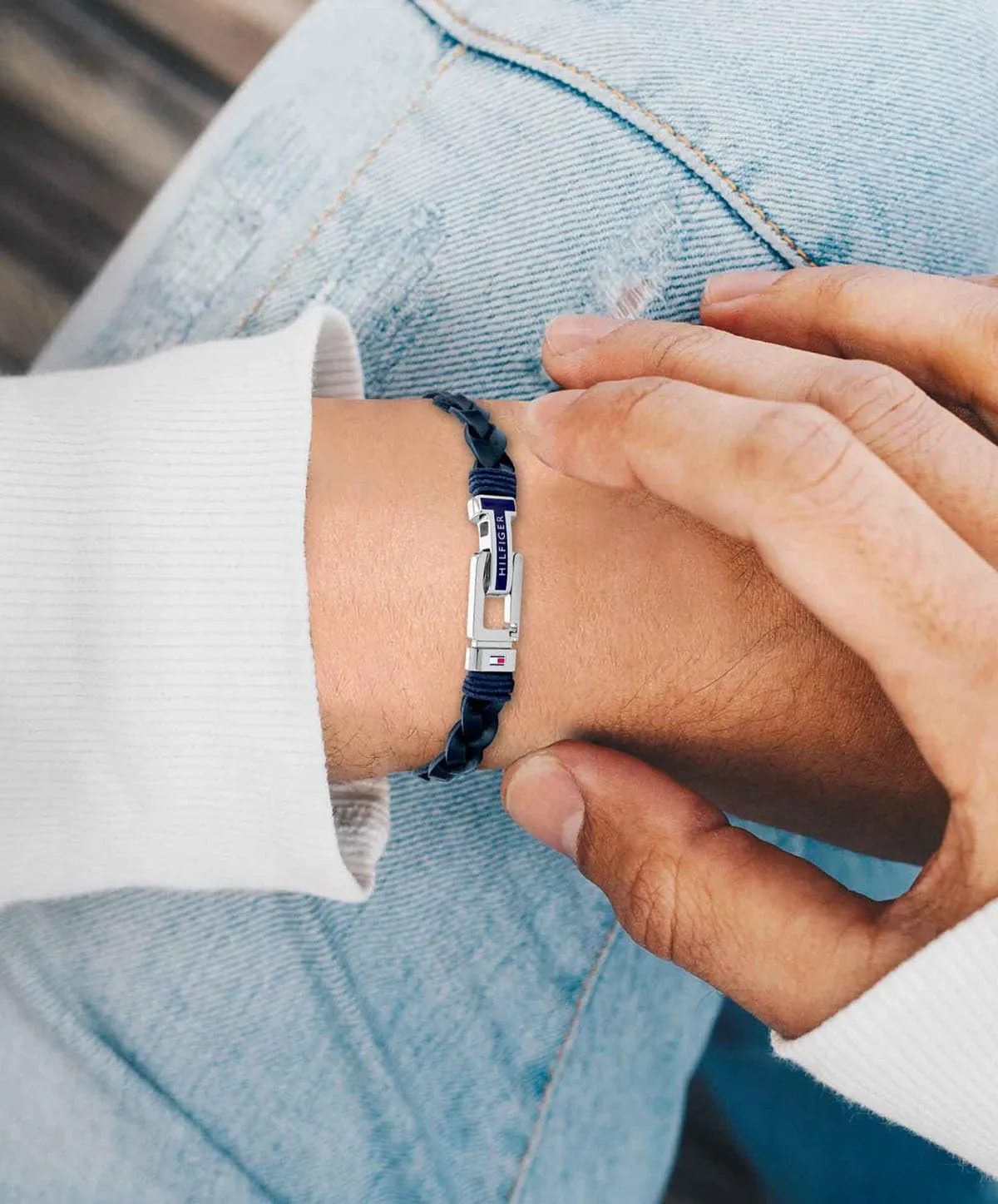 Tommy Hilfiger Bracciale in Pelle Intrecciata da Uomo - Blu (2790308) - immagine 3