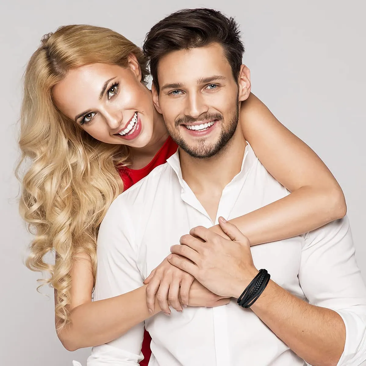 Flintronic Bracciale Intrecciato in Pelle con Chiusura Magnetica per Uomo e Donna (20.5-22 cm) - immagine 7