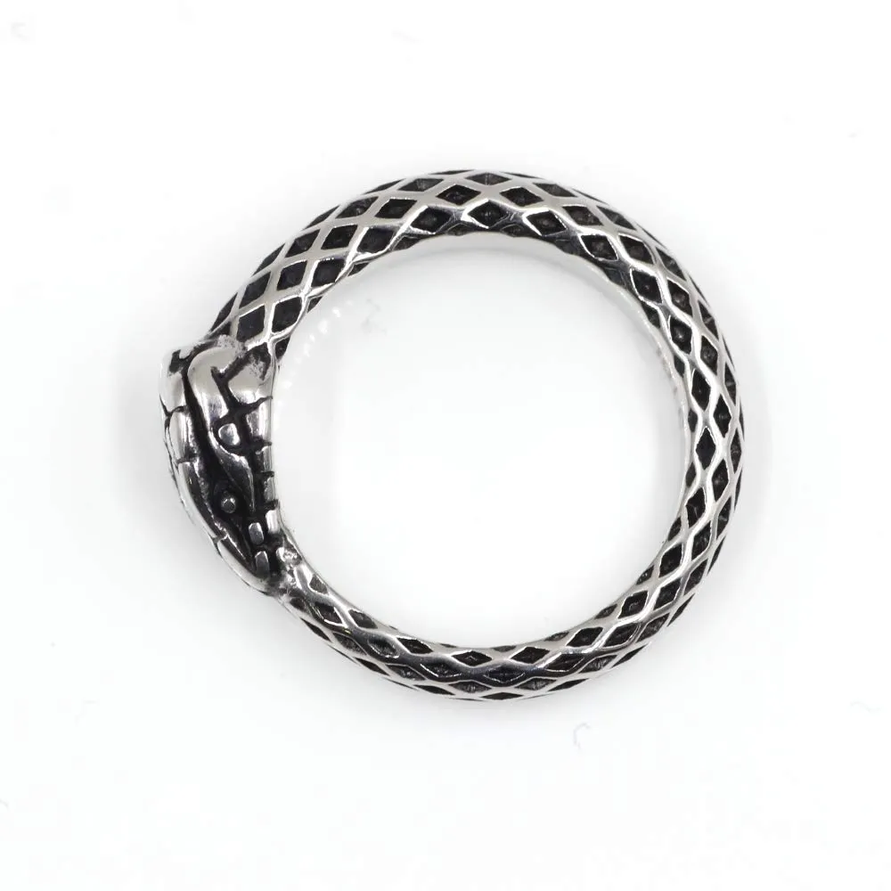 AWAKEN Anello Ouroboros Serpente Infinity in Acciaio (A-470-A7) - immagine 2