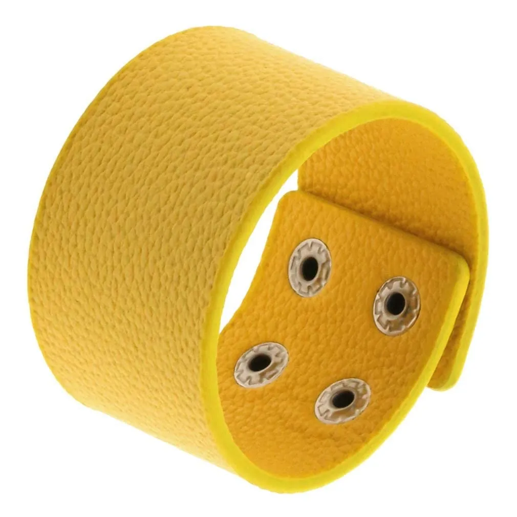 AYWTD Bracciale in Pelle Intrecciato a Mano Regolabile, Giallo - immagine 1