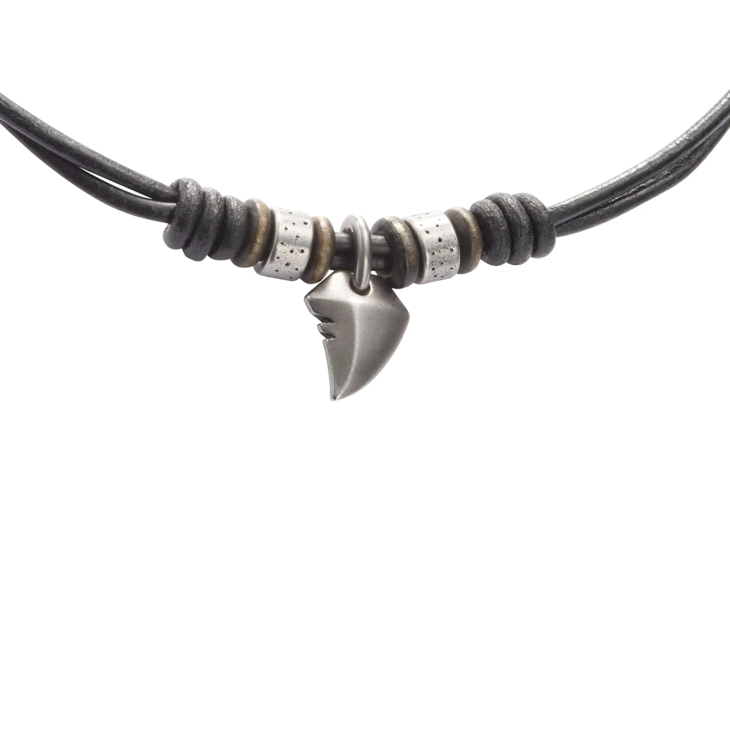 Fossil Men's Leather Necklace with Lobster Clasp, Black, JF85832040 - immagine 3