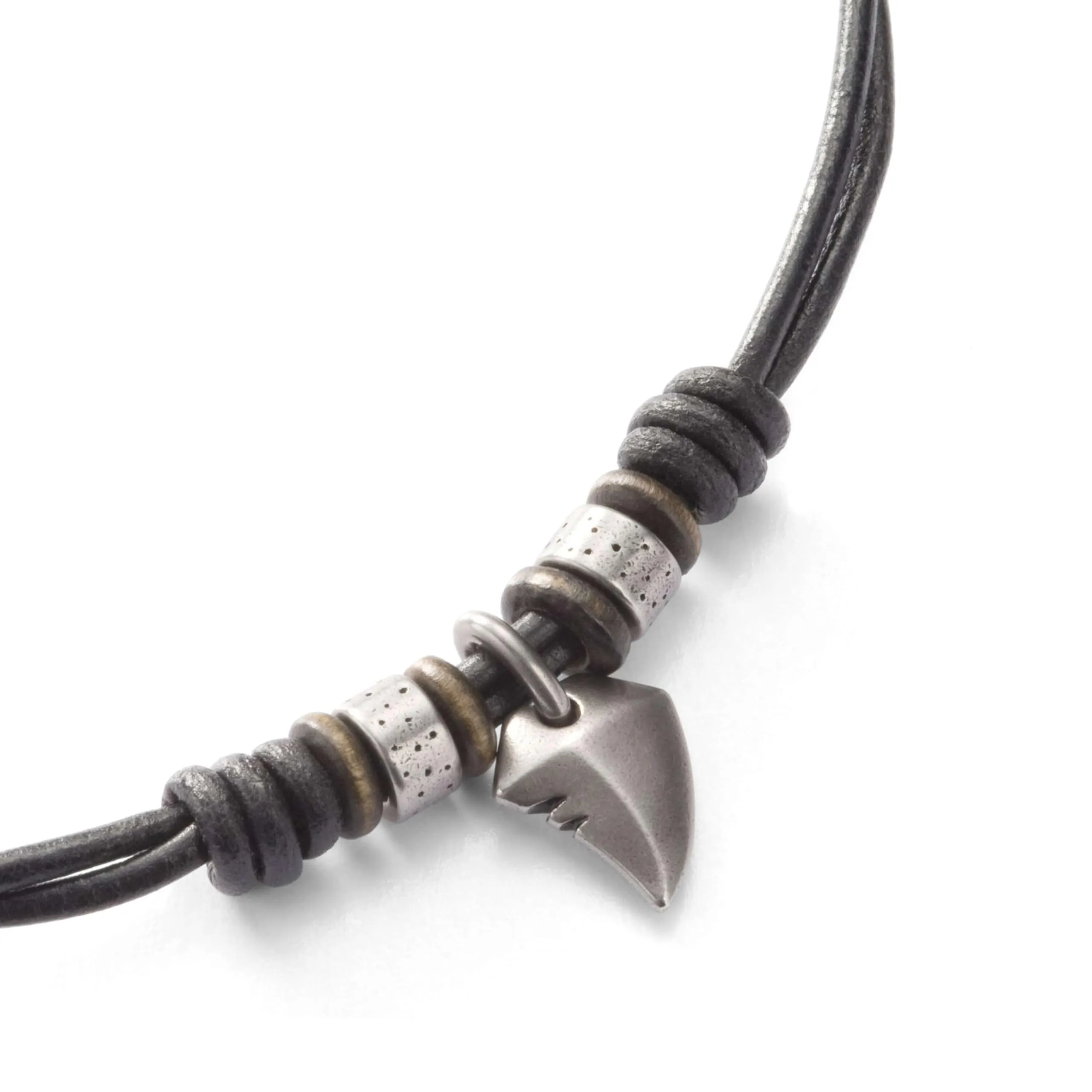 Fossil Men's Leather Necklace with Lobster Clasp, Black, JF85832040 - immagine 4