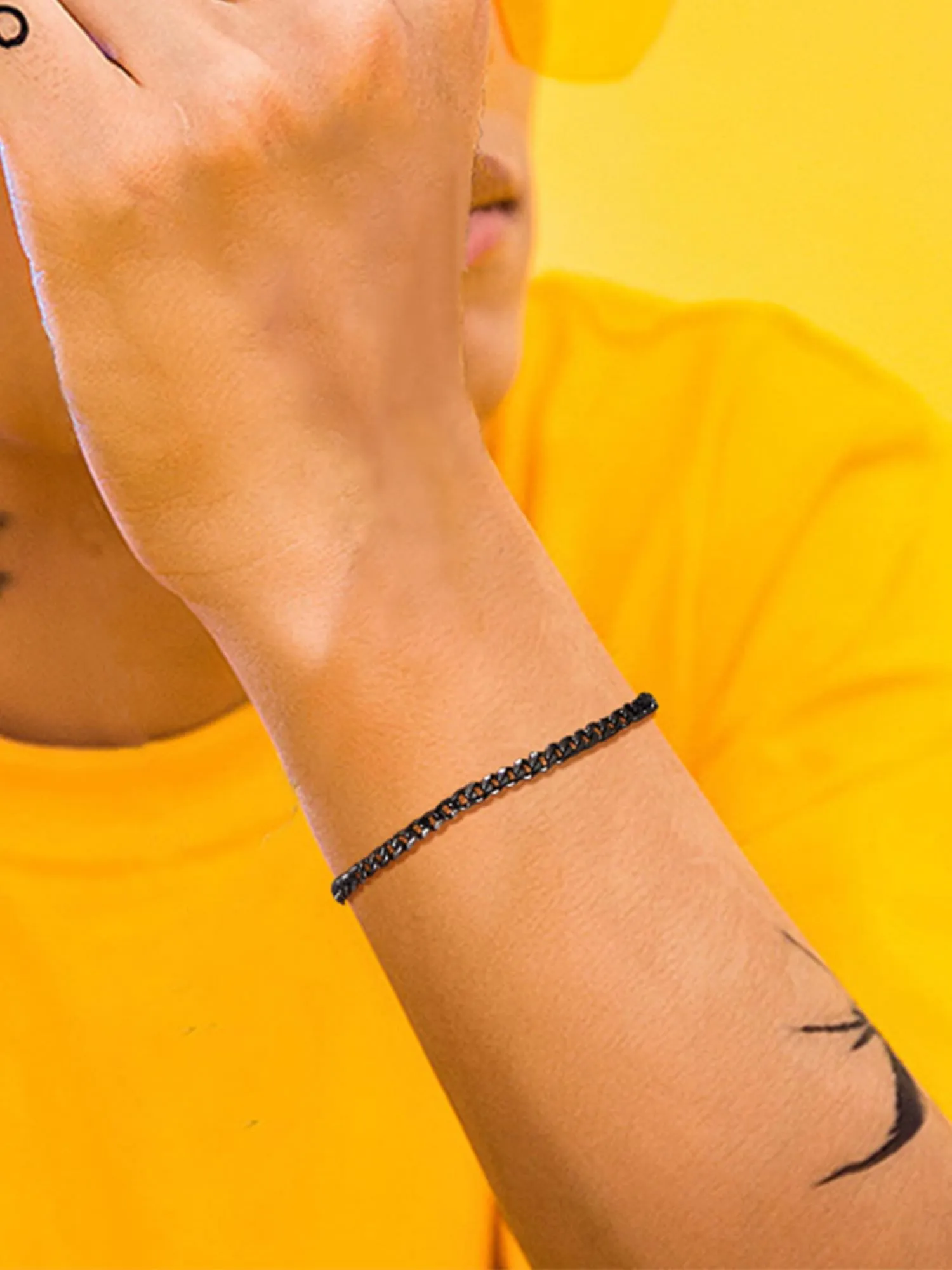 PROSTEEL Bracciale a Catena Sottile da Uomo in Acciaio Inossidabile, Nero, 3.5mm, 19cm - immagine 8