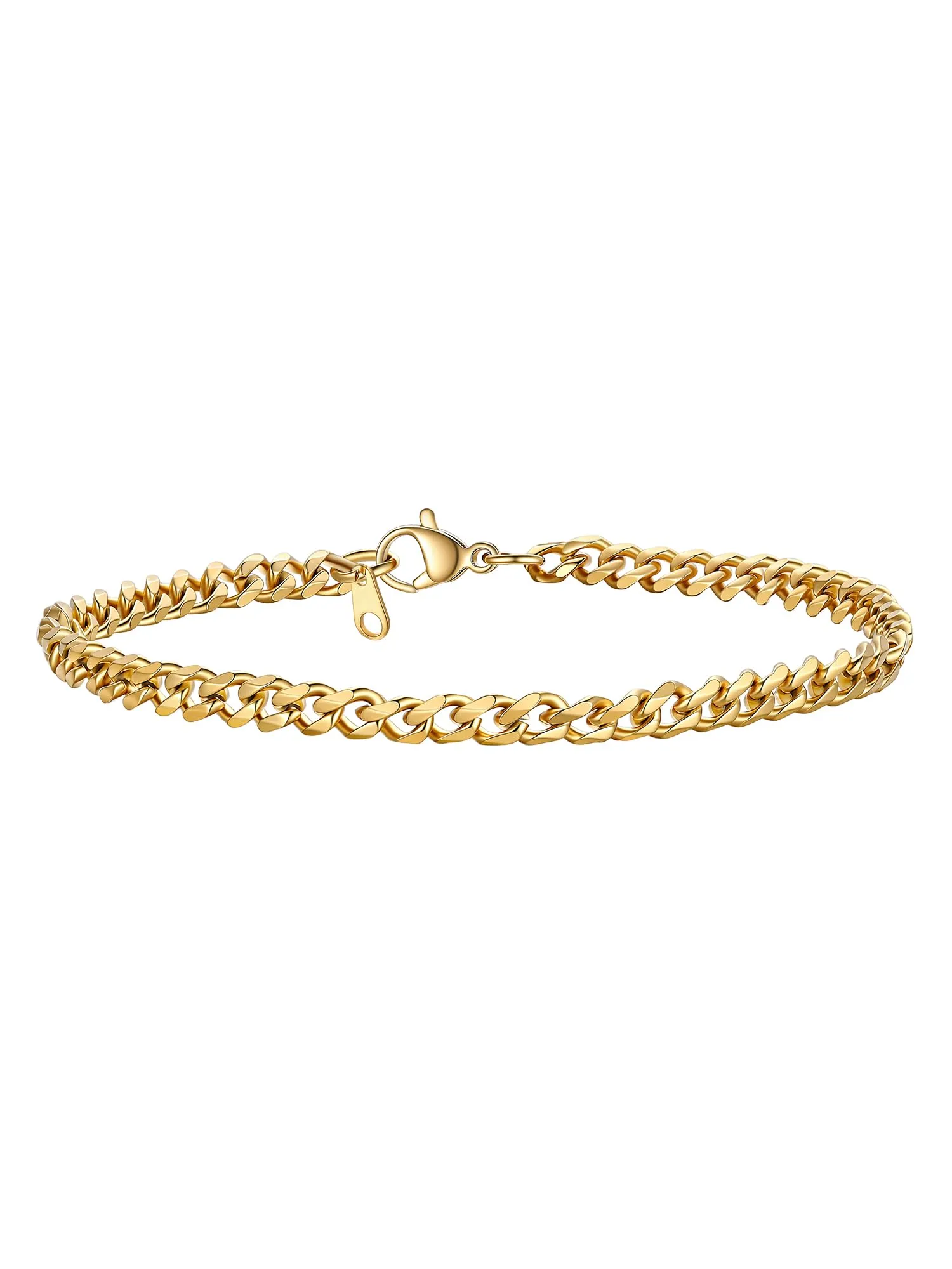 PROSTEEL Bracciale da Uomo a Catena Sottile in Acciaio Inossidabile Colore Oro 3.5mm 16cm - immagine 1