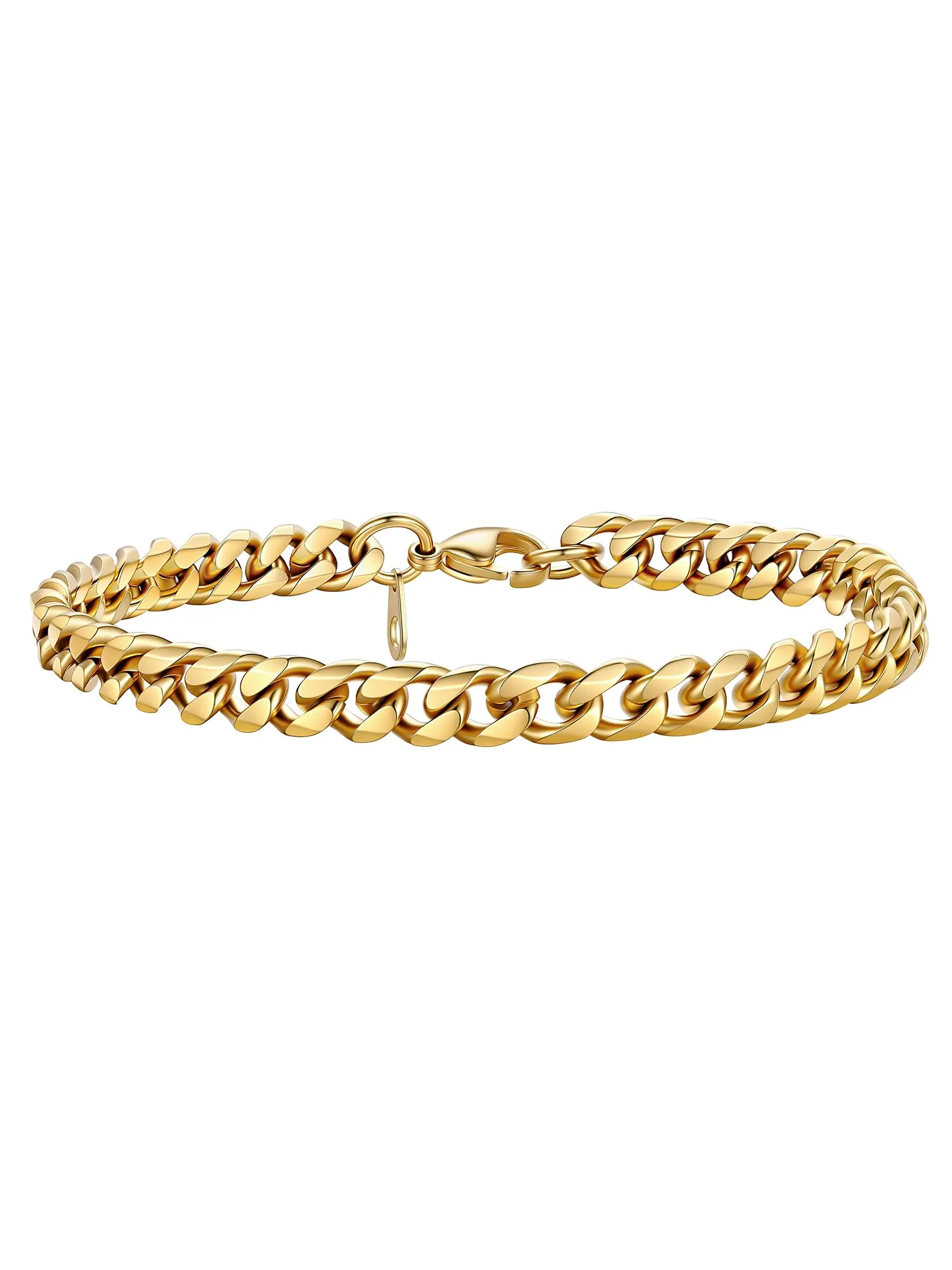 PROSTEEL Bracciale a Catena Sottile da Uomo in Acciaio Colore Oro 6mm Lunghezza 16cm - immagine 1