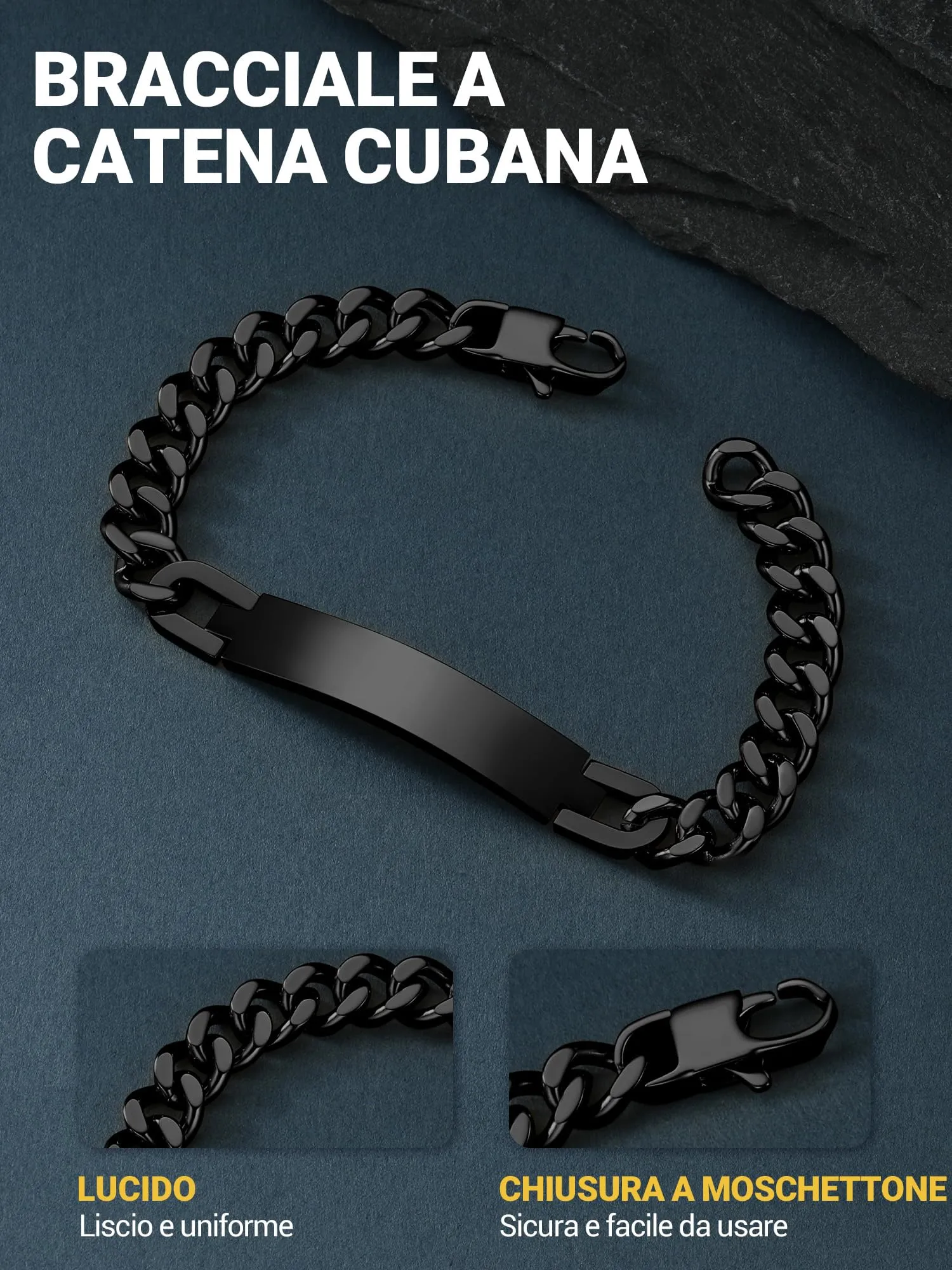 PROSTEEL Bracciale Unisex in Acciaio Inossidabile 316L Placcato Oro 18k e Nero - immagine 3
