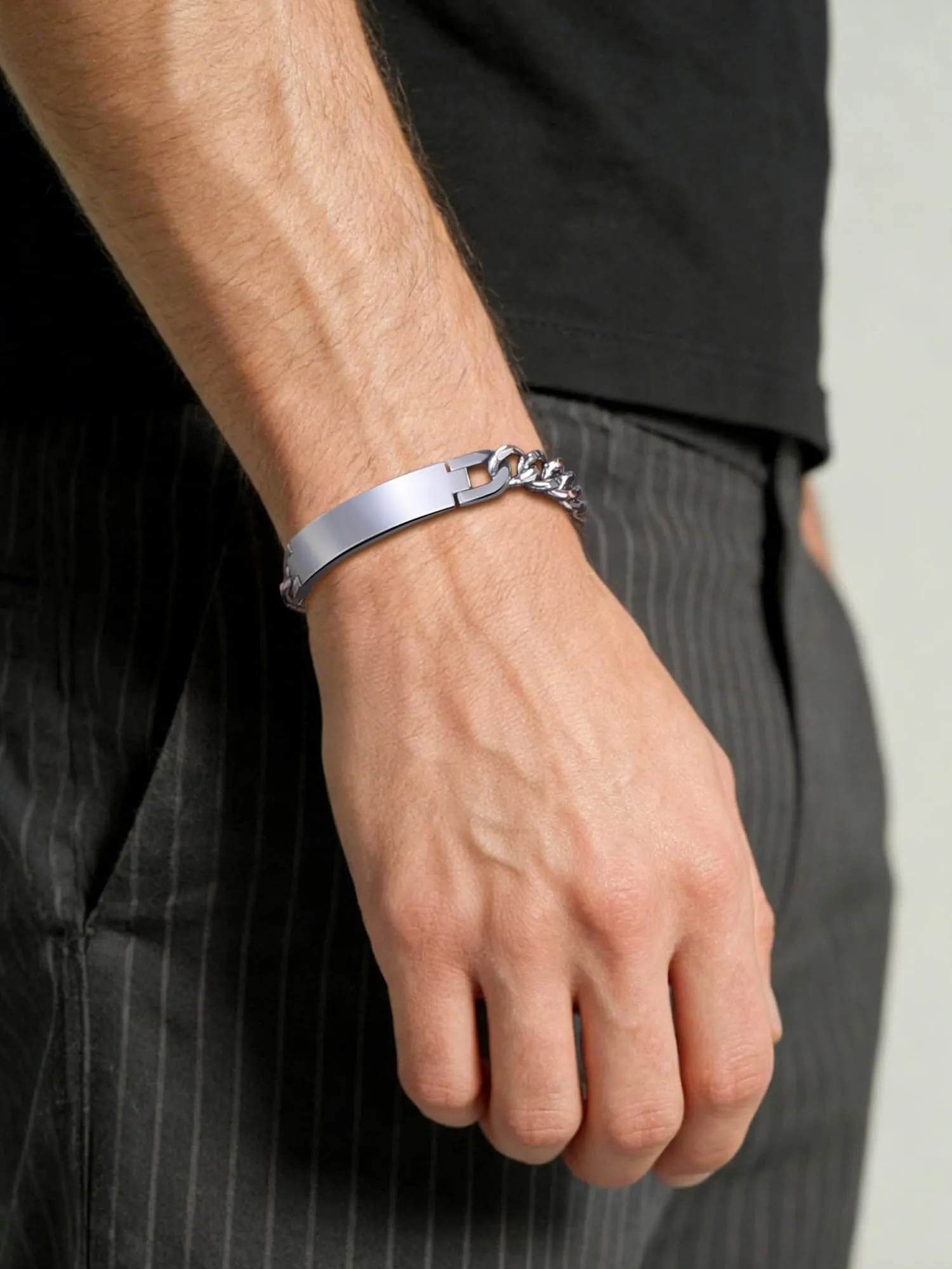 PROSTEEL Bracciale Unisex in Acciaio Inossidabile 316L Placcato Oro 18k, Nero - immagine 5