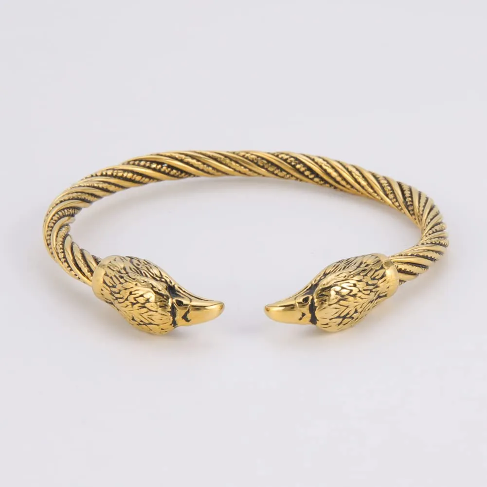 KKJOY Bracciale Vichingo in Acciaio Inox con Testa di Aquila, Regolabile - immagine 7