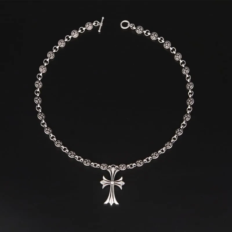 azttior Collana Croce in Acciaio Inossidabile, 50 cm, Argento - immagine 2