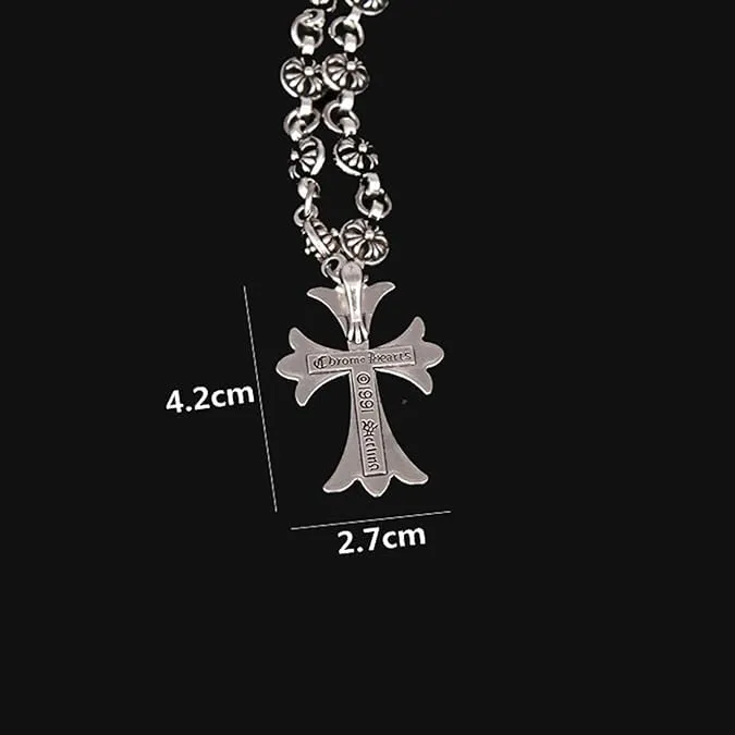 azttior Collana Croce in Acciaio Inossidabile, 50 cm, Argento - immagine 3