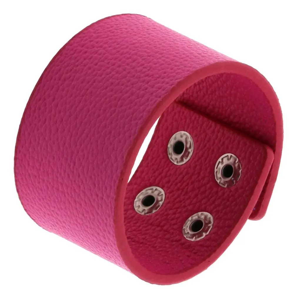 AYWTD Bracciale in Pelle Intrecciato a Mano Regolabile per Uomo e Donna, Colore Rosa Rossa - immagine 1