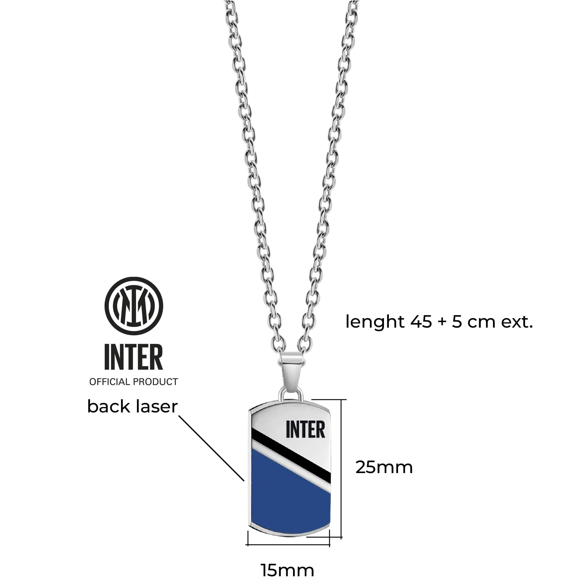 Clondo Collana Inter in Acciaio Inossidabile Shield Pendant Inter Classic - immagine 3