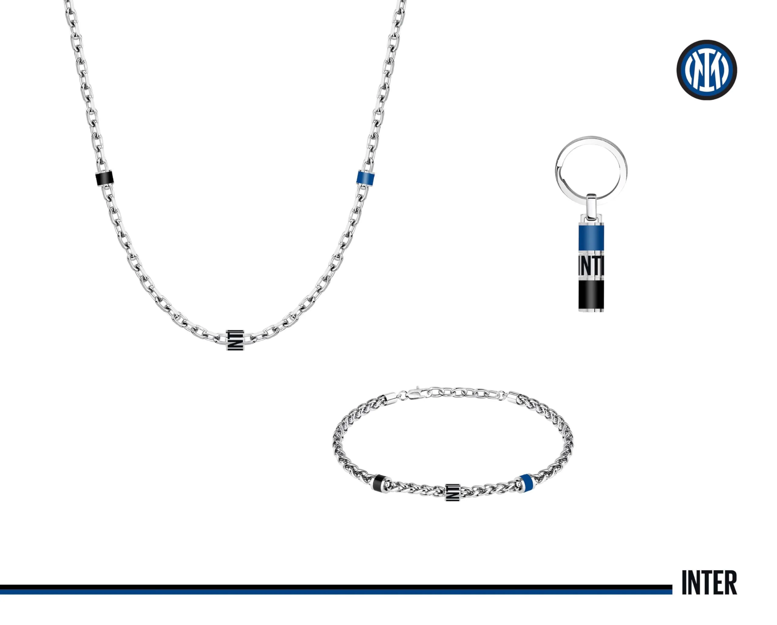 Clondo Collana Inter in Acciaio Inossidabile Chain Logo Minimal Inter - immagine 5