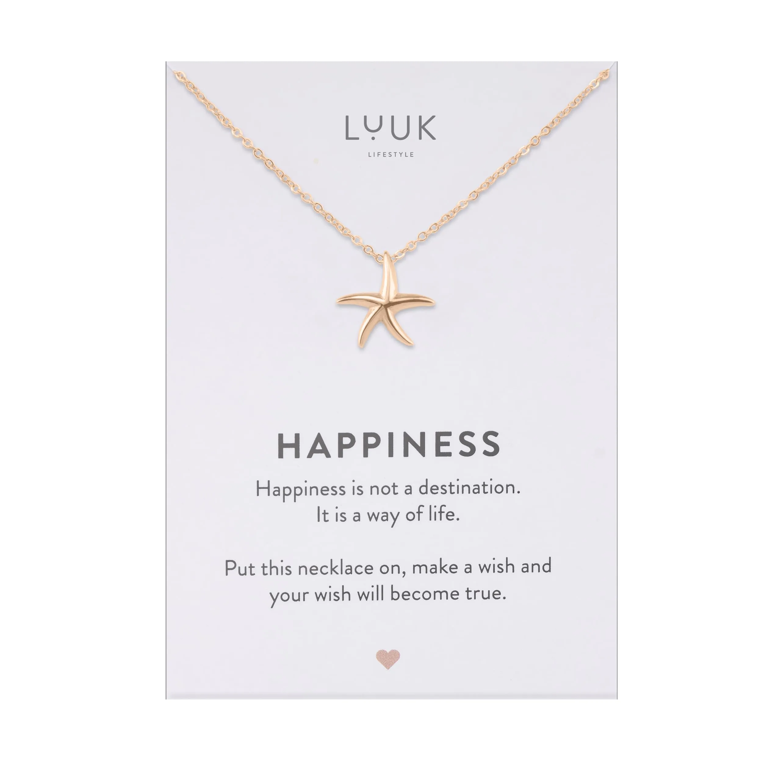 LUUK LIFESTYLE Collana con Ciondolo Stella Marina, Oro Rosa, 50cm - immagine 1