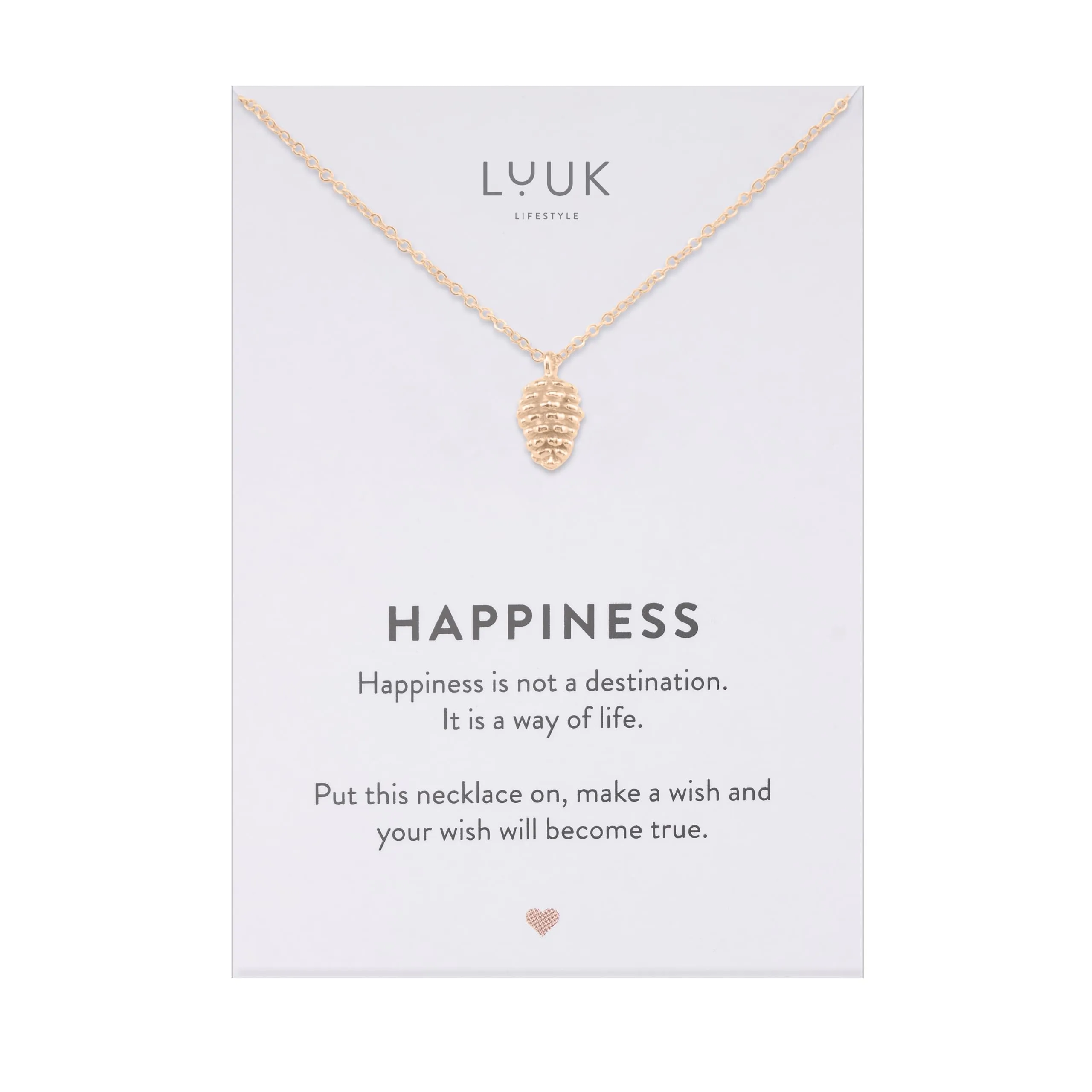 LUUK LIFESTYLE Collana in Acciaio Inossidabile con Ciondolo Pigna, Oro Rosa, 50cm - immagine 1