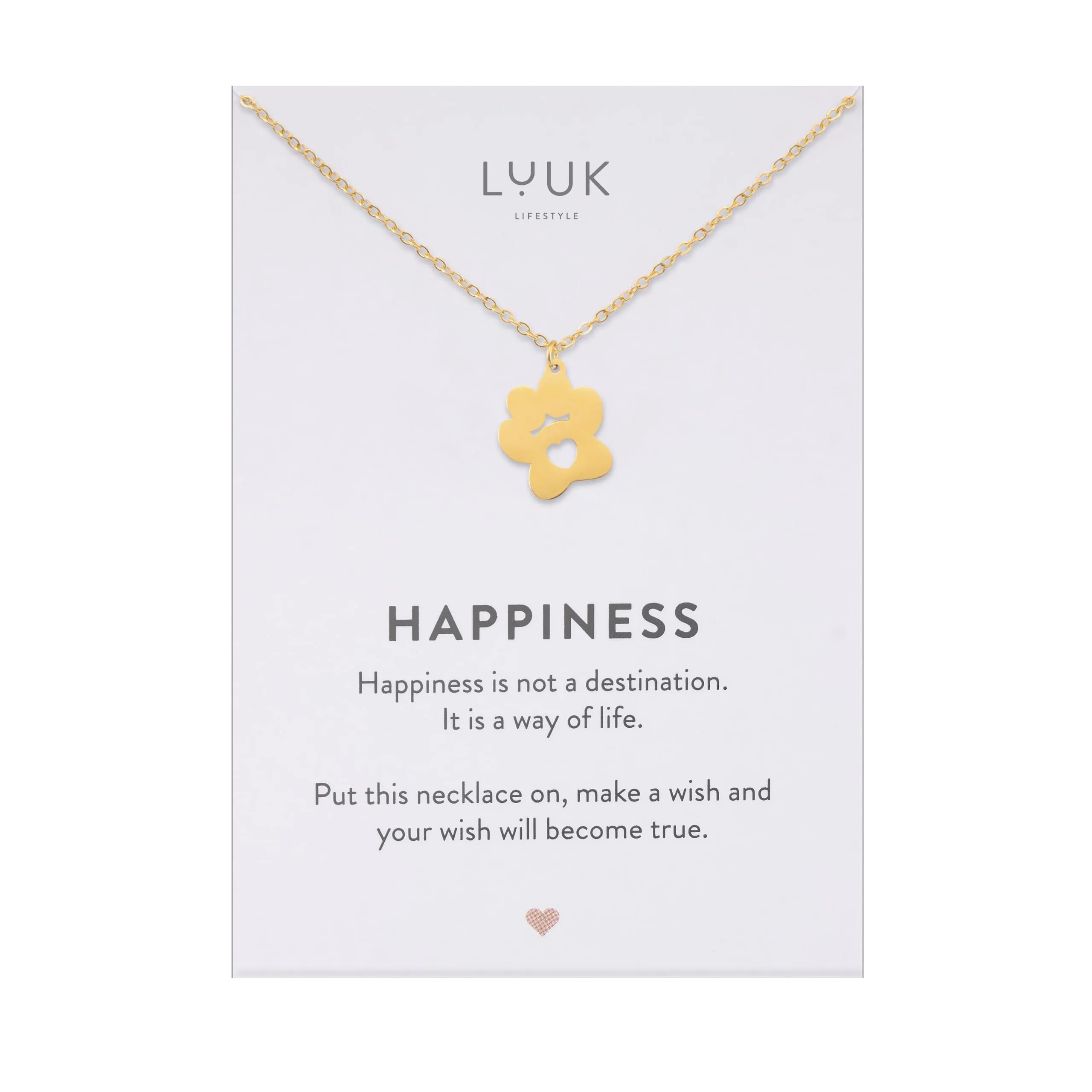 LUUK LIFESTYLE Collana in Acciaio Inox con Ciondolo Zampe di Cane, Oro, 50cm - immagine 1