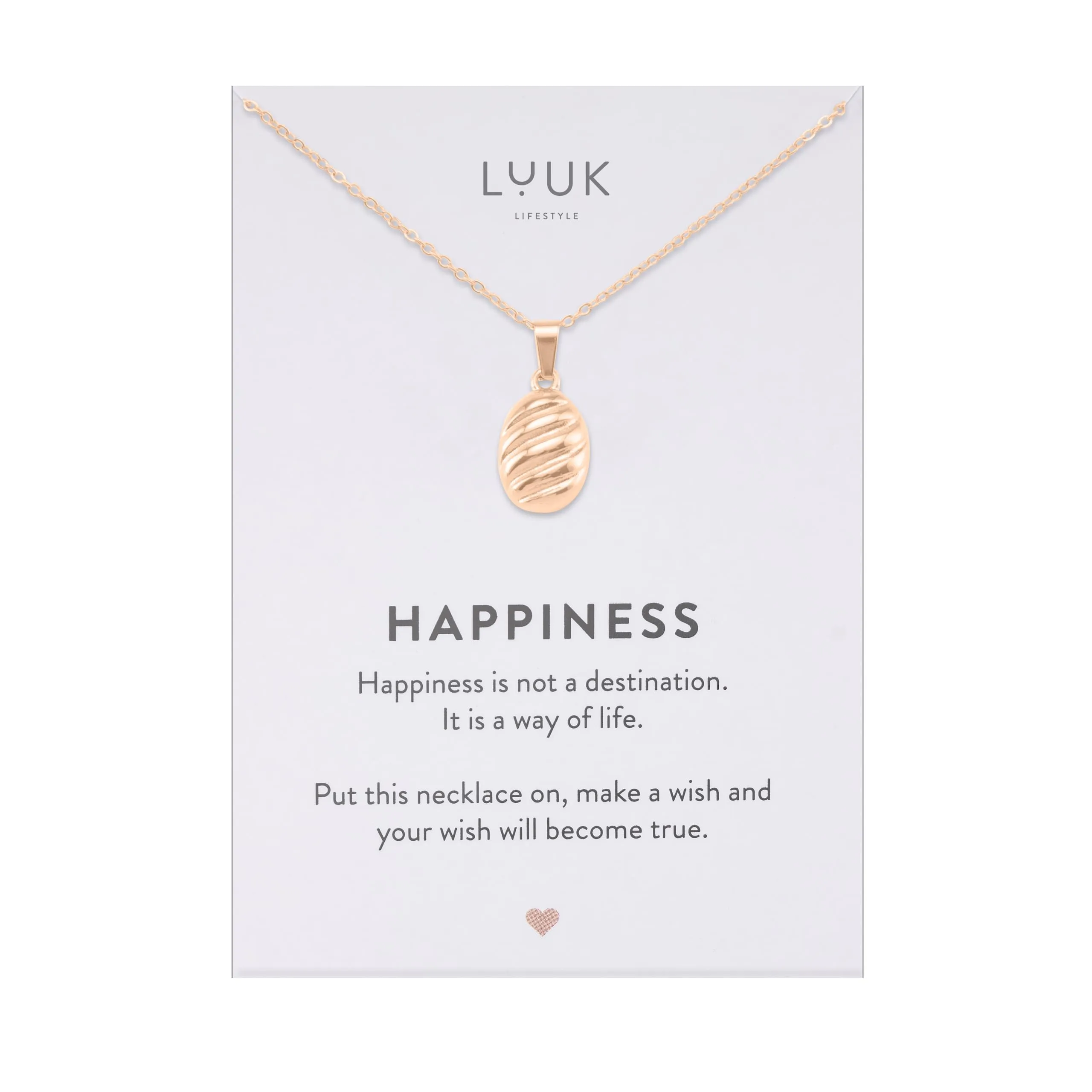 LUUK LIFESTYLE Collana in Acciaio Inossidabile con Ciondolo Baguette, Oro Rosa, 50cm - immagine 1