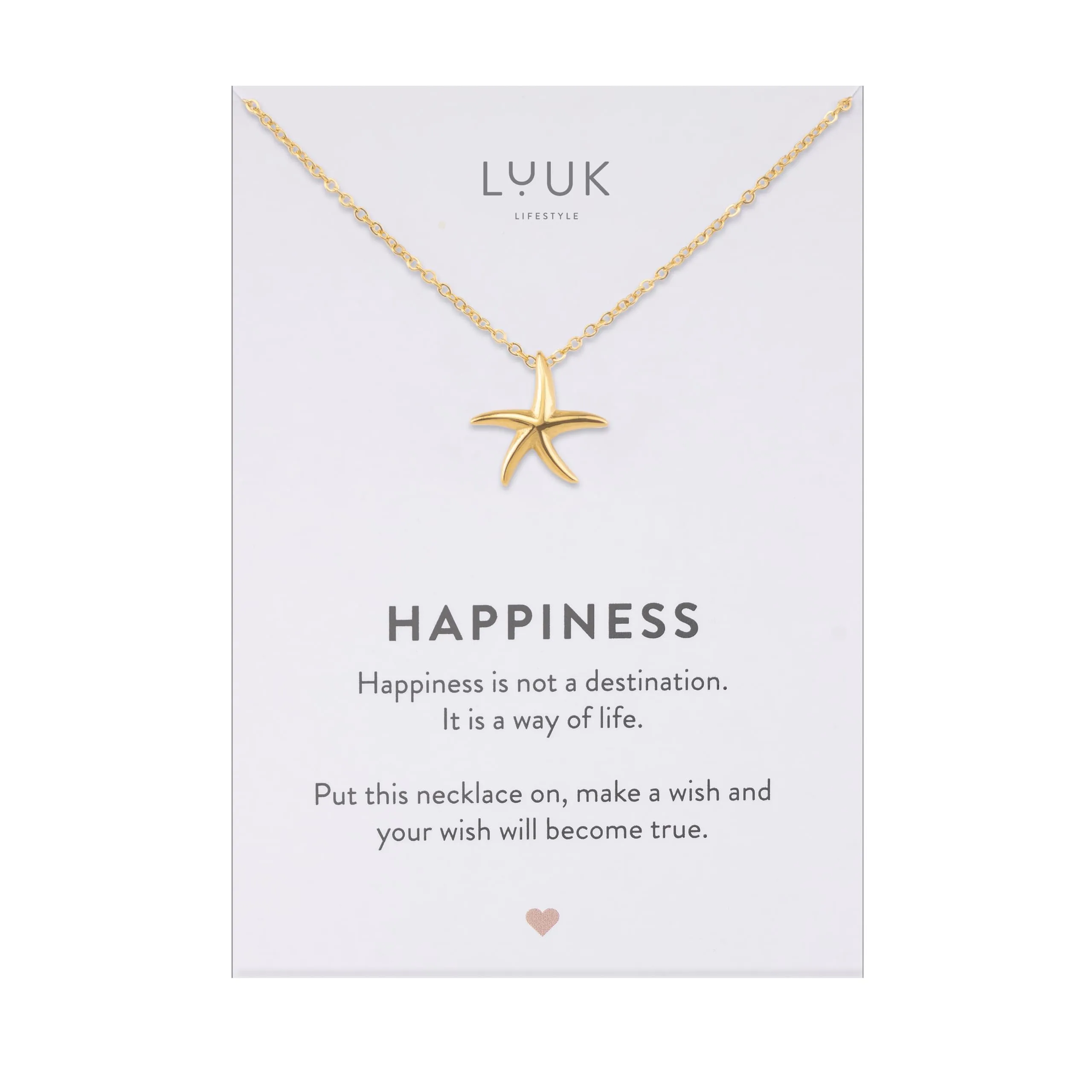 LUUK LIFESTYLE Collana in Acciaio Inox con Ciondolo Stella Marina, Oro, 50cm - immagine 1