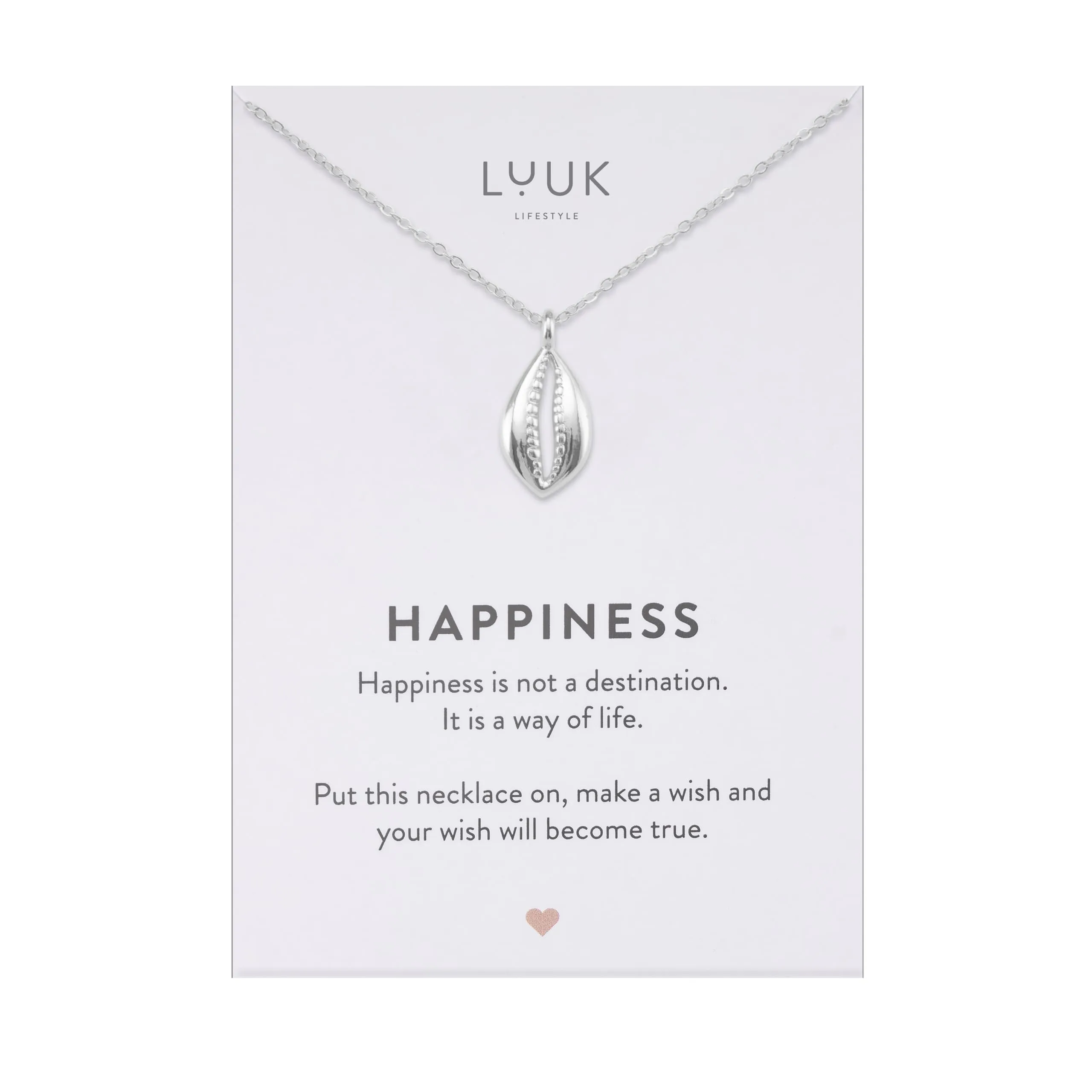 LUUK LIFESTYLE Collana con Ciondolo Piccola Conchiglia, Argento, 50cm - immagine 1
