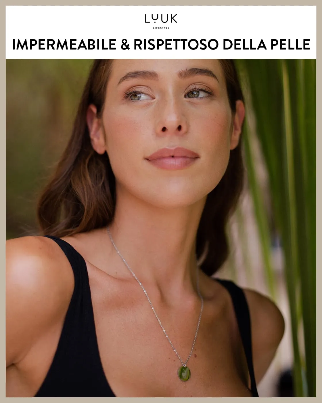 LUUK LIFESTYLE Collana con Ciondolo Medaglia Cervo, Argento, 50cm - immagine 2