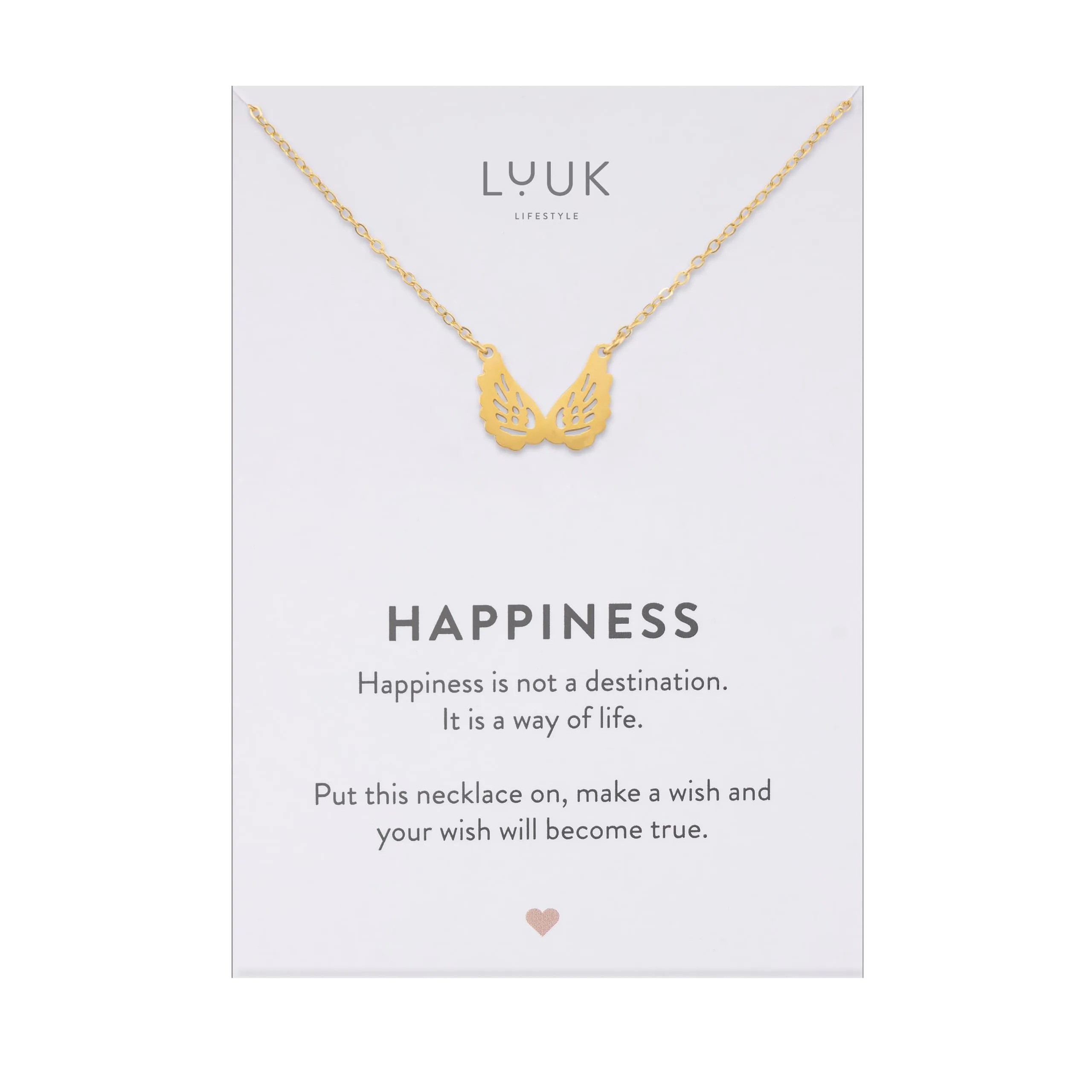 LUUK LIFESTYLE Collana in Acciaio Inox con Ciondolo Pinna di Balena, Oro, 50cm - immagine 1