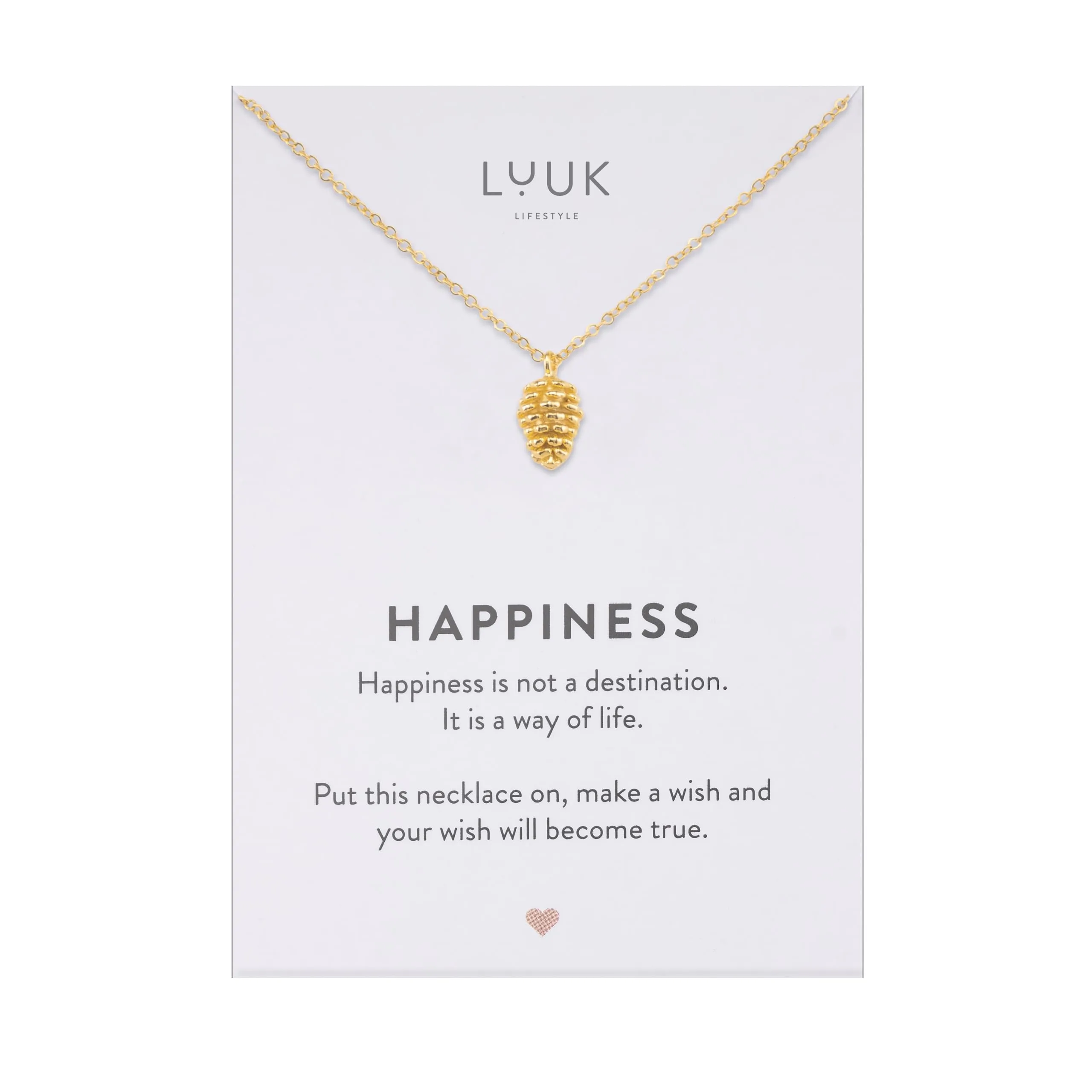 LUUK LIFESTYLE Collana in Acciaio Inox con Ciondolo Pigna, Oro, 50cm - immagine 1