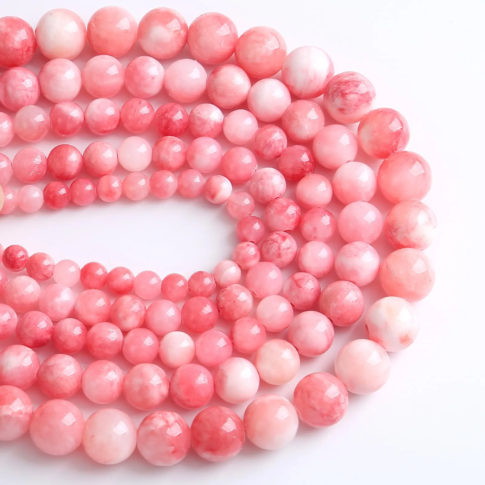LOSKOSSLTDD1 32 Perline in Giada Persiana Rosa 12 mm per Gioielli Fai da Te - immagine 5