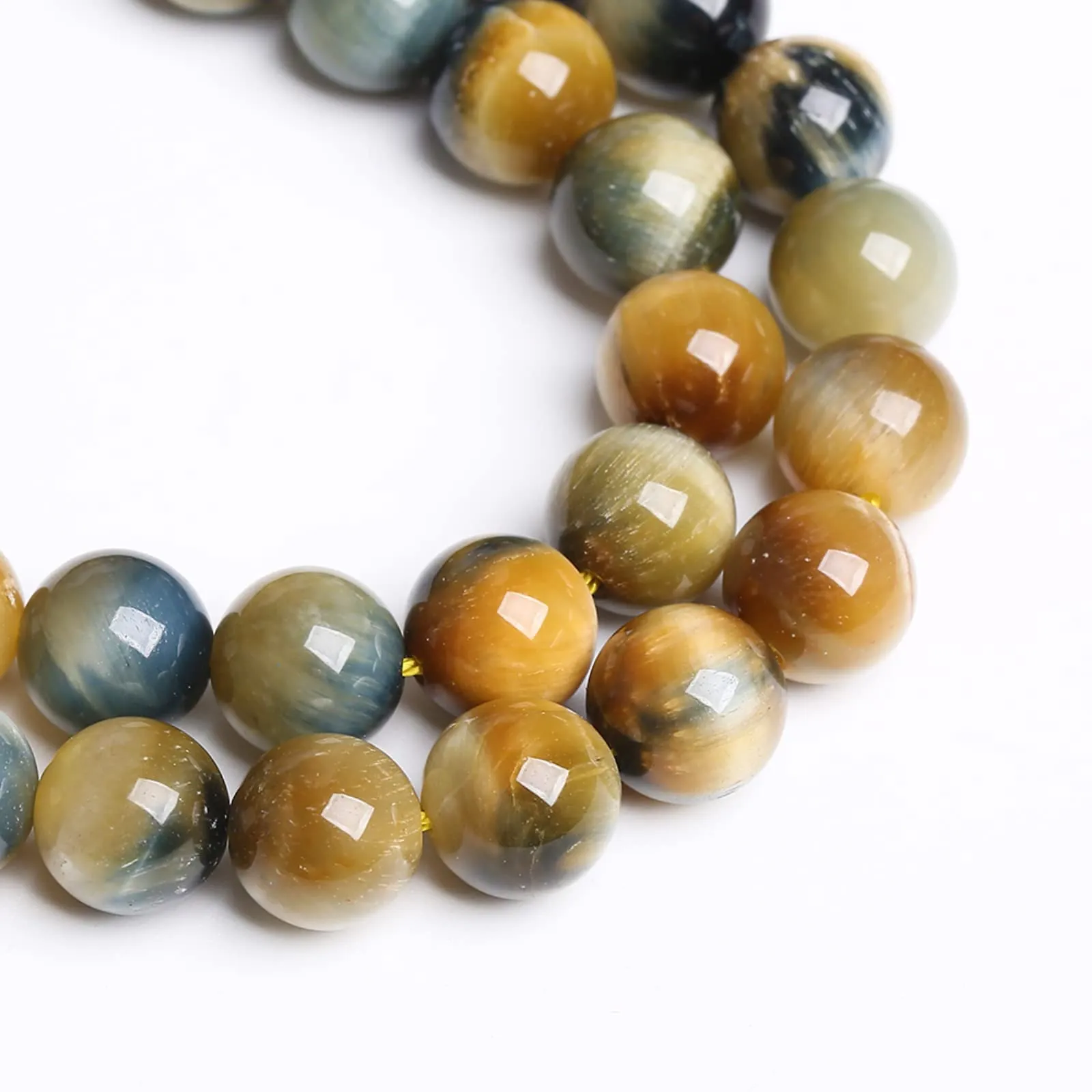 LOSKOSSLTDD1 Perline in Pietra Naturale Occhio di Tigre Blu, 8 mm, 45 Pezzi - immagine 4
