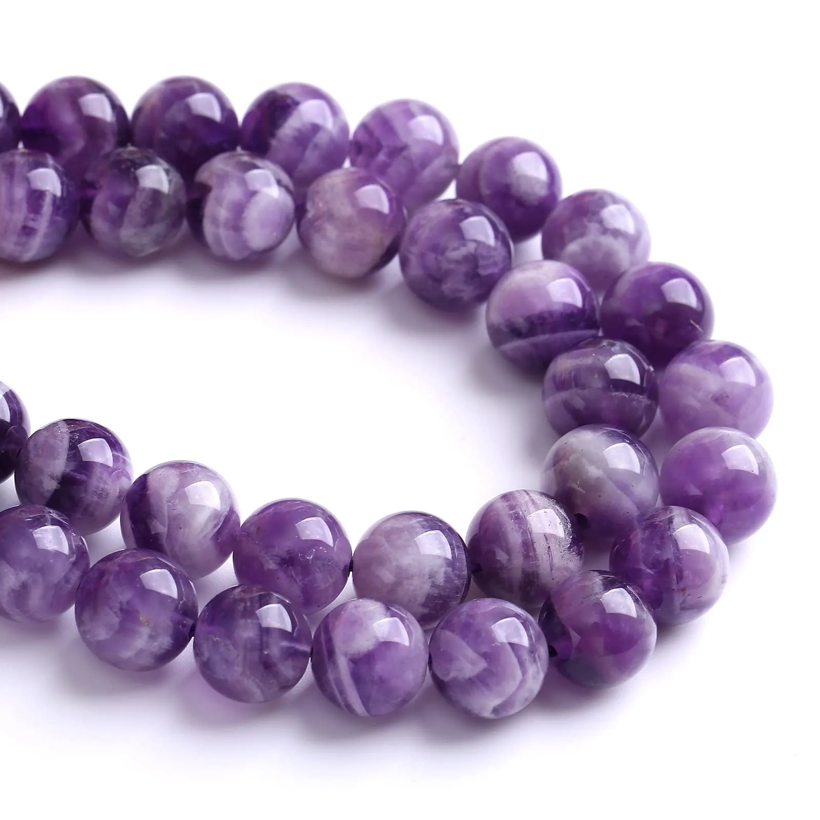 LOSKOSSLTDD1 Perline di cristallo di quarzo naturale ametista viola, 12 mm, 32 pezzi, filo da 38,1 cm - immagine 4