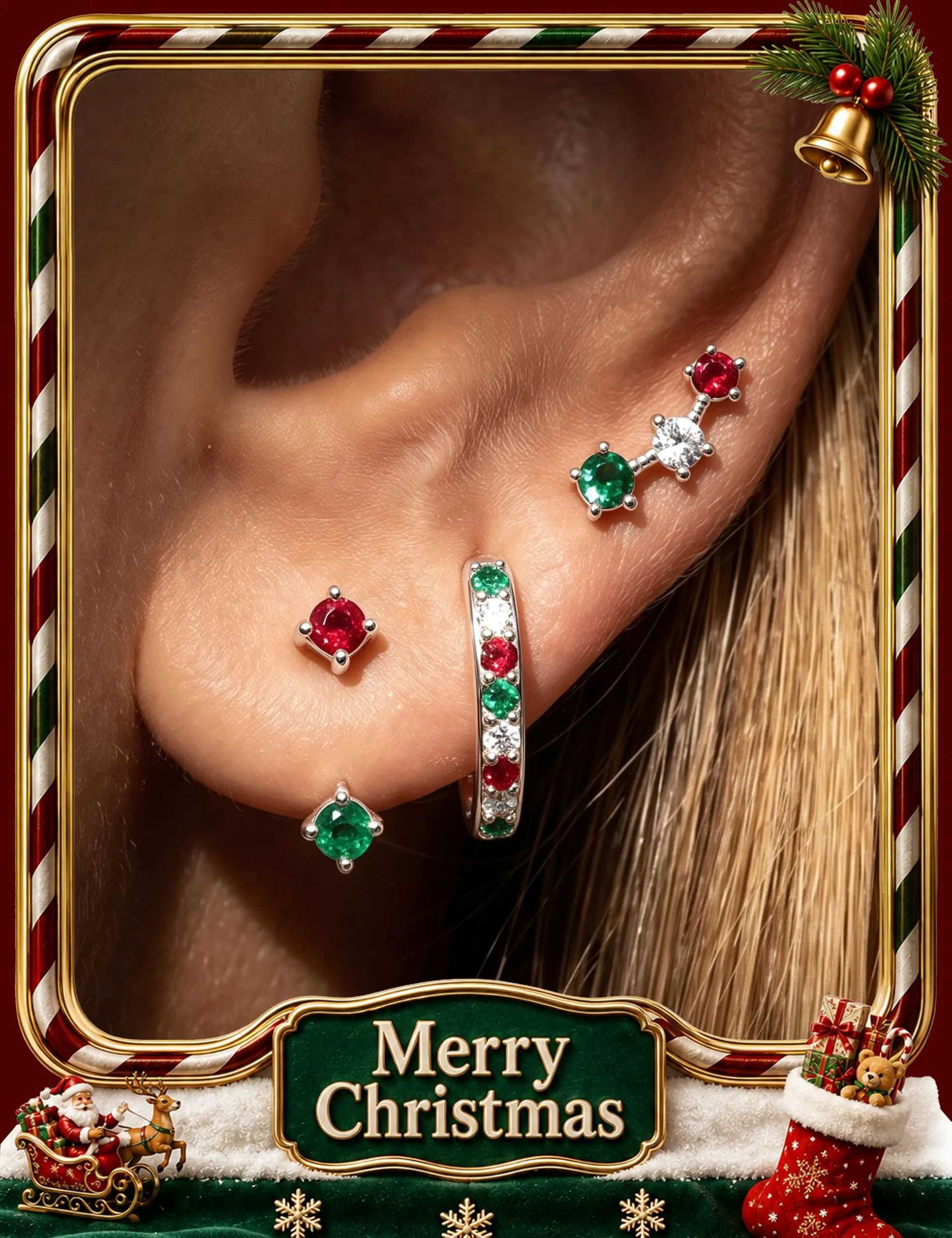 Morfetto Orecchini a Cerchio in Argento Sterling 925 con CZ, Set 3 Paia, 10 mm, S11 - immagine 2