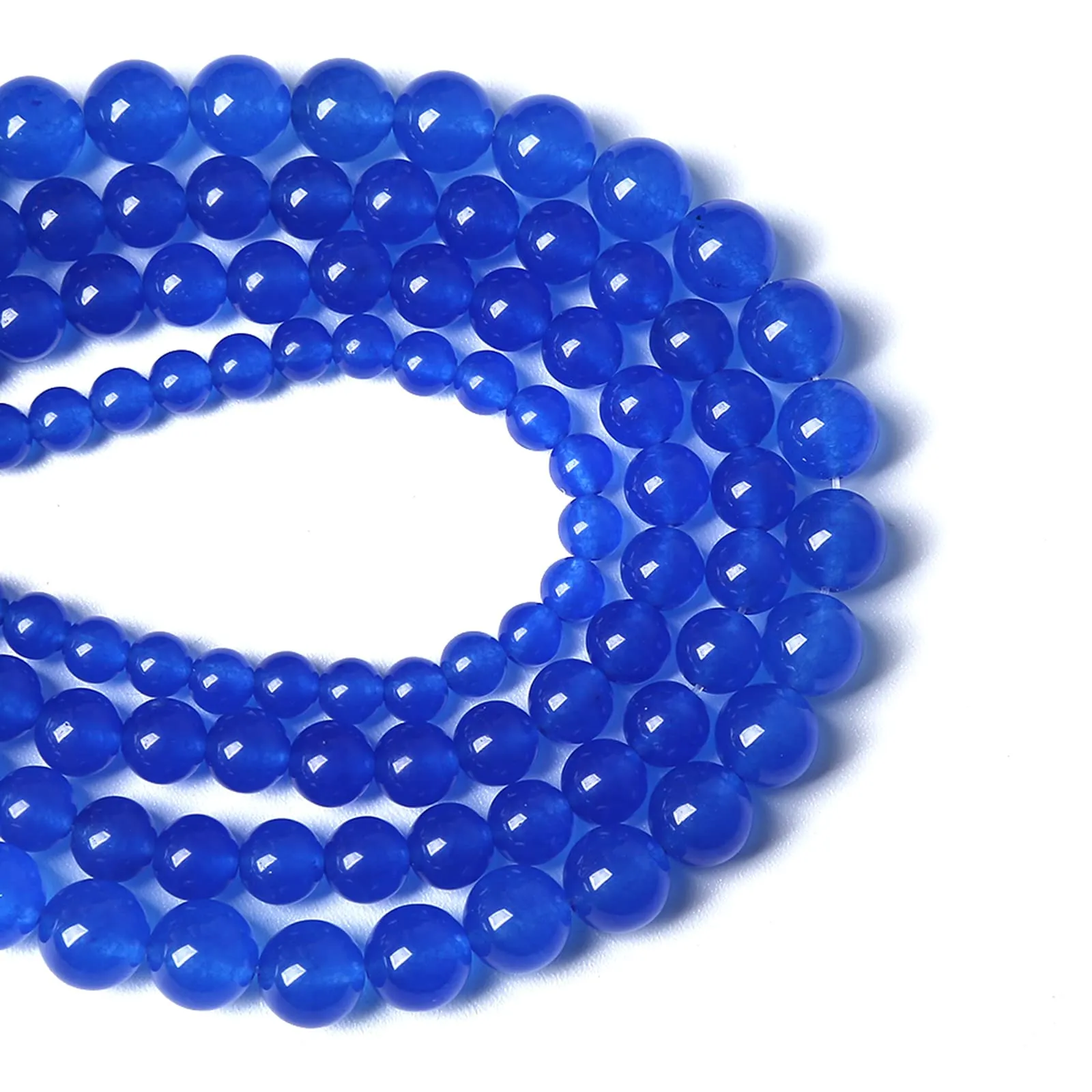 LOSKOSSLTDD1 Perline in Calcedonio Blu Scuro, 12 mm, 32 Pezzi - immagine 2