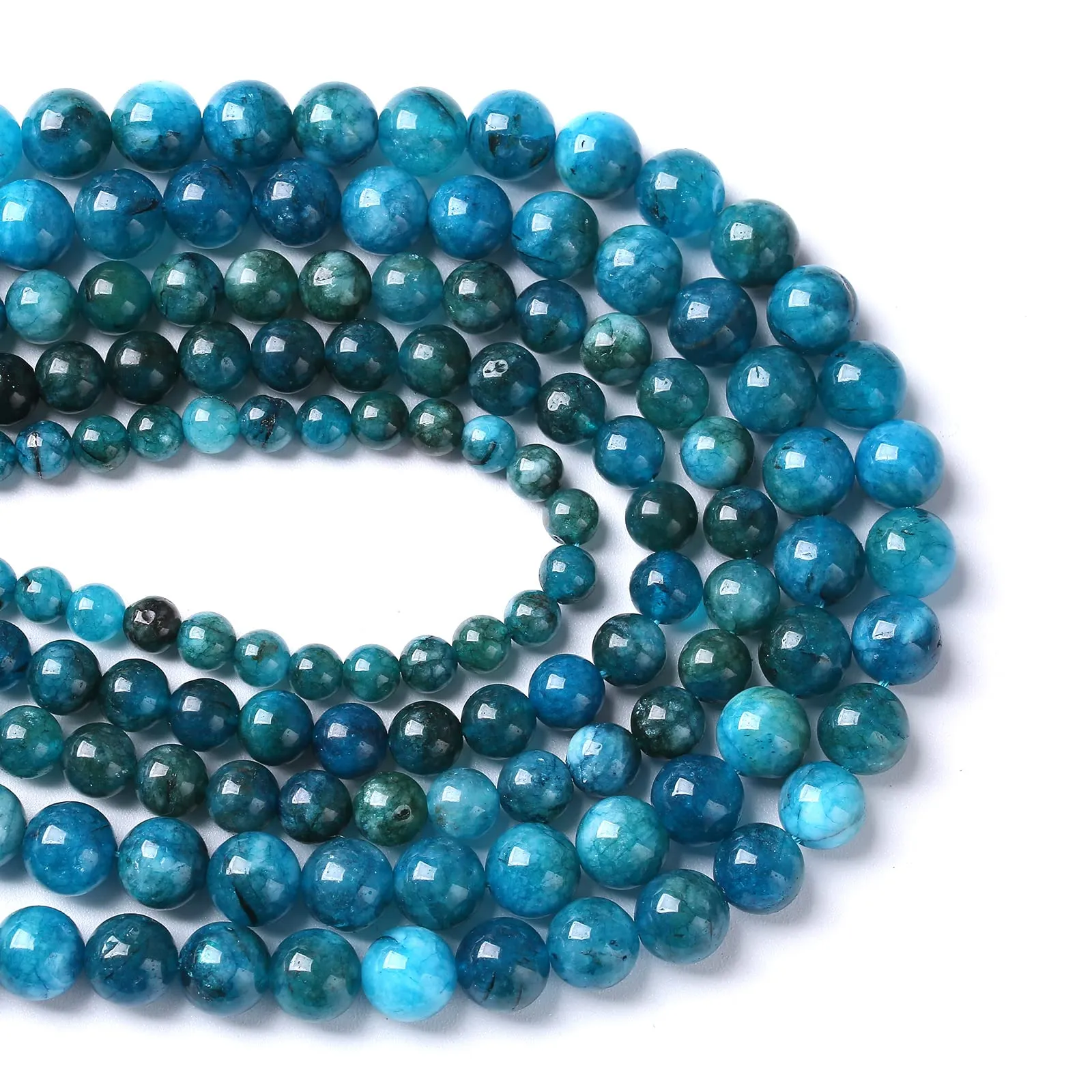 LOSKOSSLTDD1 Perline in Apatite Blu, 12 mm, 32 pezzi - immagine 2