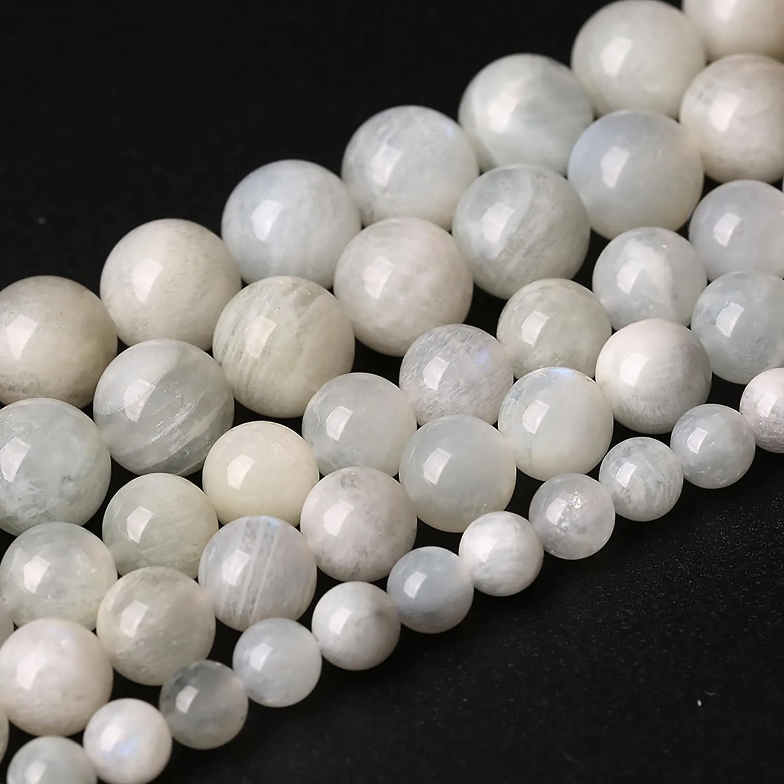 LOSKOSSLTDD1 46 Perline in Pietra di Luna Bianca Naturale, 8 mm - immagine 2
