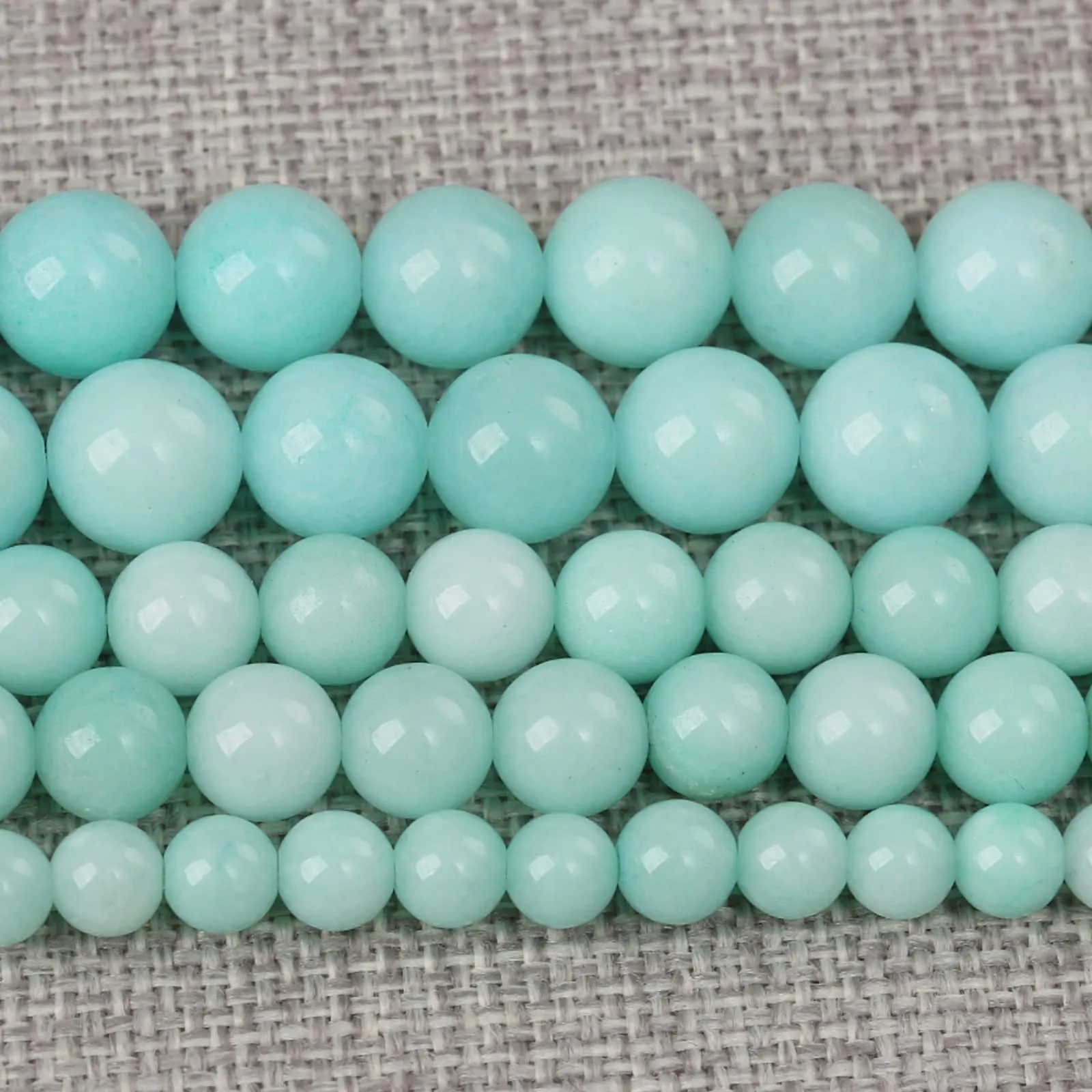 LOSKOSSLTDD1 Perline in Pietra Naturale di Amazonite Calcedonio 4mm, 160 Pezzi (2 Fili) - immagine 1