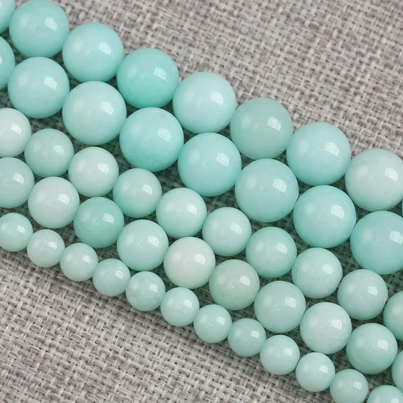 LOSKOSSLTDD1 Perline in Pietra Naturale di Amazonite Calcedonio 4mm, 160 Pezzi (2 Fili) - immagine 2