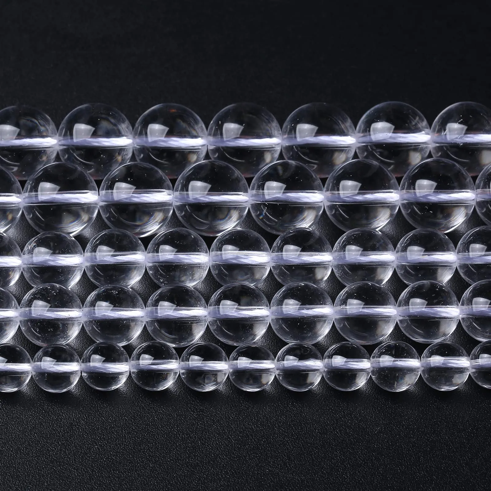 LOSKOSSLTDD1 Perline in Cristallo di Quarzo Bianco Trasparente Naturale 6mm, 60 Pezzi - immagine 2