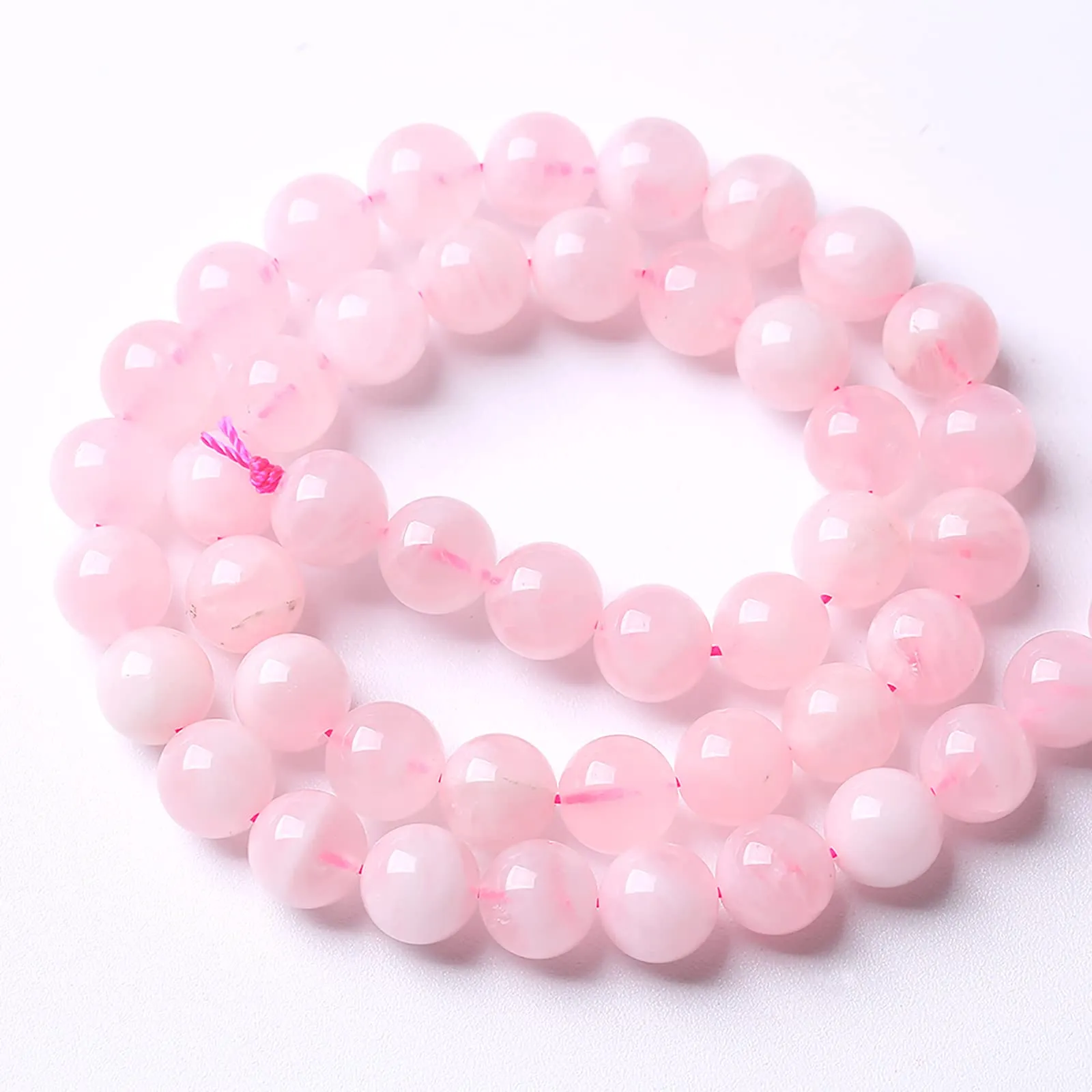 LOSKOSSLTDD1 46 Perline in Quarzo Rosa Naturale del Madagascar, 8 mm - immagine 2